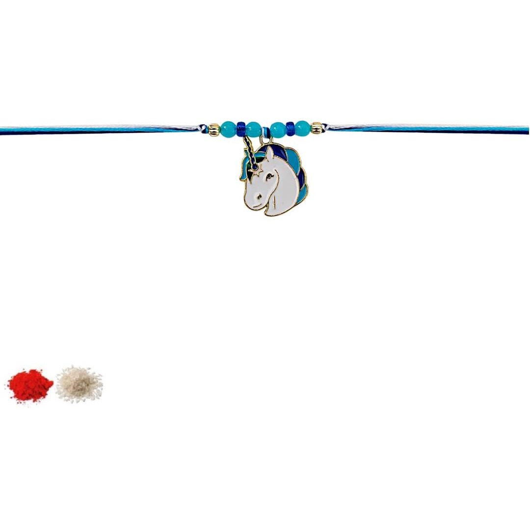 Fure Multi-Colour Small Unicorn Rakhi (Roli-Chawal Included) For Brothers & Children