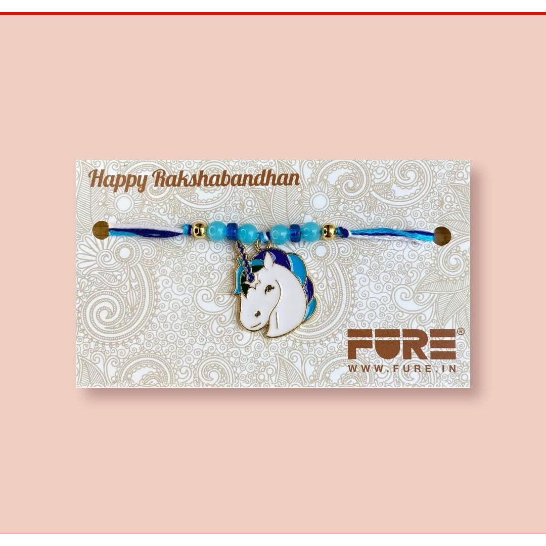 Fure Multi-Colour Small Unicorn Rakhi (Roli-Chawal Included) For Brothers & Children