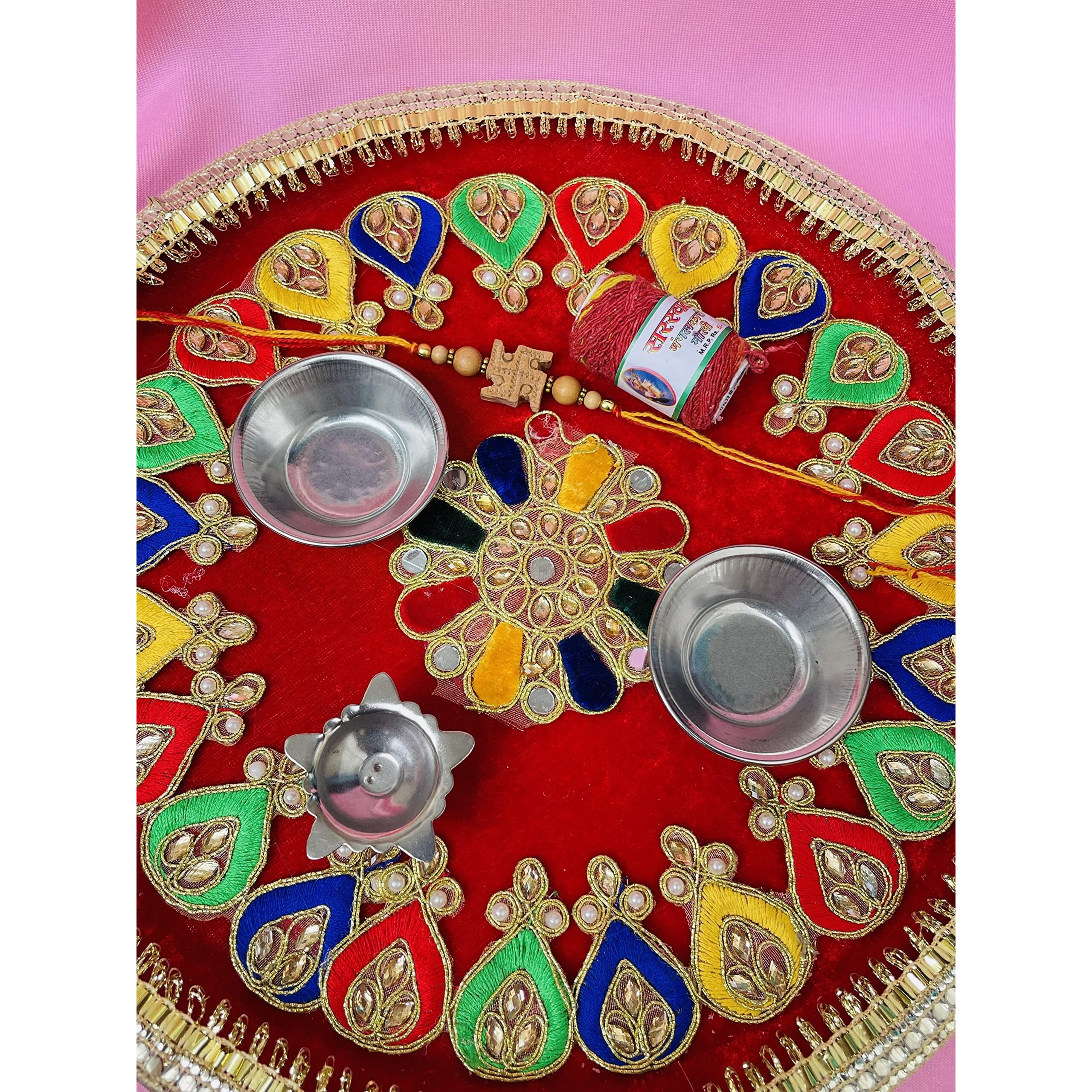 Rdk Original Handcrafted Sandalwood Dora Rakhi Chandan Designer Rakshbandhan Rakhis For Bhaiya Brother Bhai Bro Swastik Design