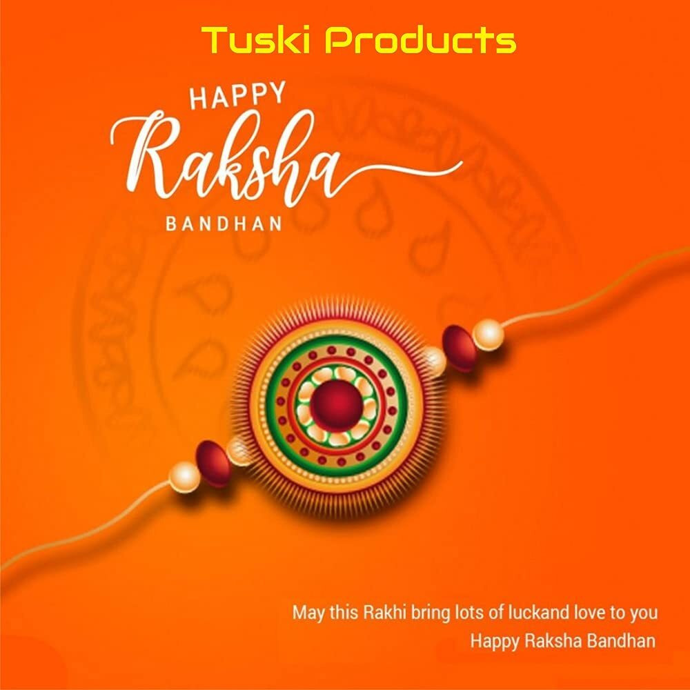 Tuski Bhaiya & Bhabhi Square Stone Rakshabandhan Rakhi |Rakhi Bracelet For Boys And Girls | Rakhi Set With Decorative Roli Box And Chawal | Bhabhi Bracelet Rakhi (Set Of 2)