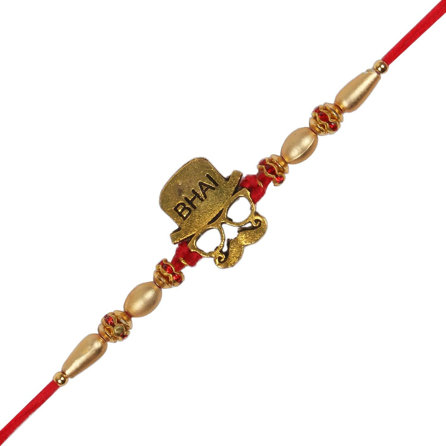I Jewels Men Designer Bhai Engraved Rakhi For Rakshabandhan For Bhai/Brother(R953-2)(Pack Of 2)