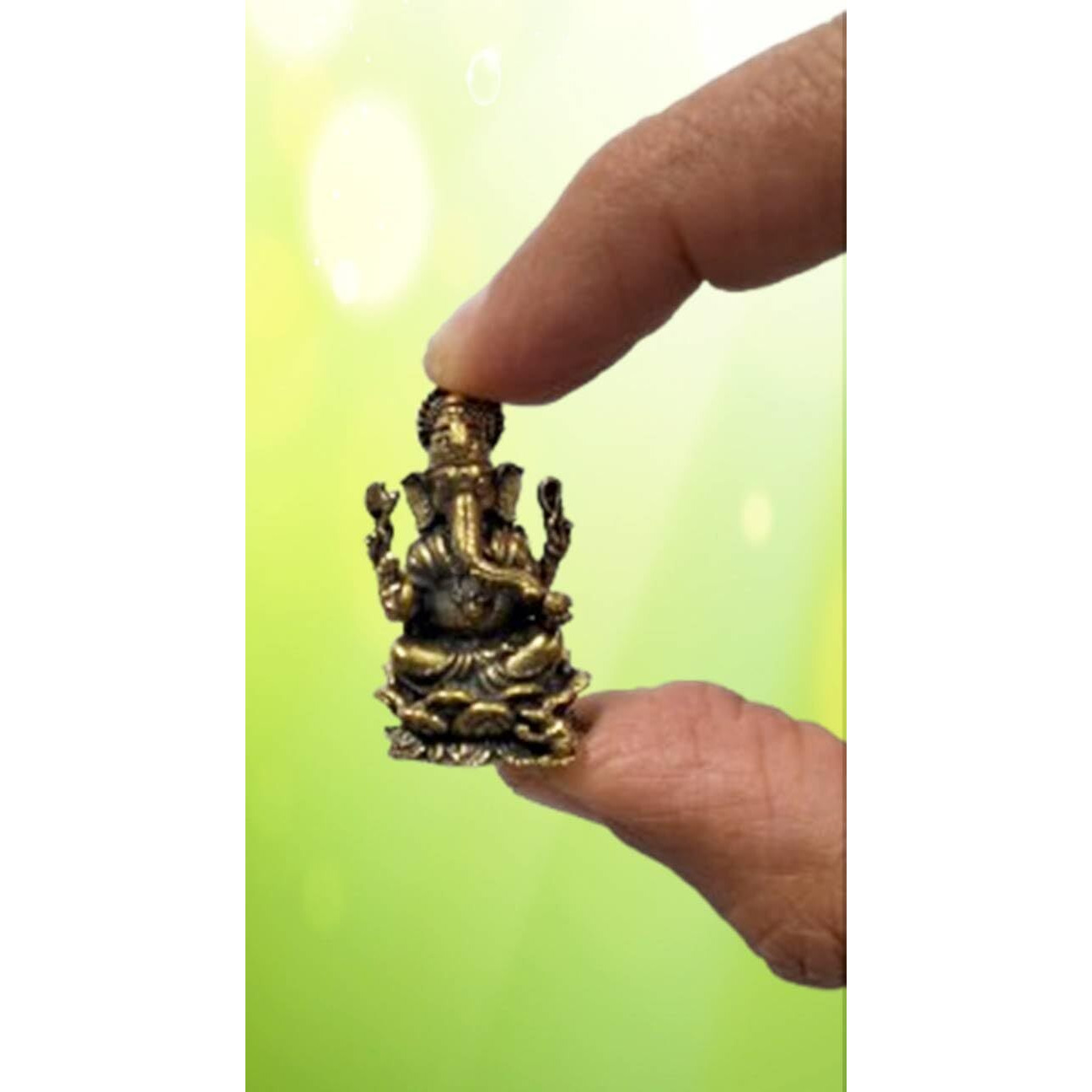 Purpledip Rakhi Set Bhai Rakhi Bracelet. Bhabhi Rakhi (Lumba Or Latkan), Miniature Ganesha Statue, Roli Chawal Tika (Rakhi79C)