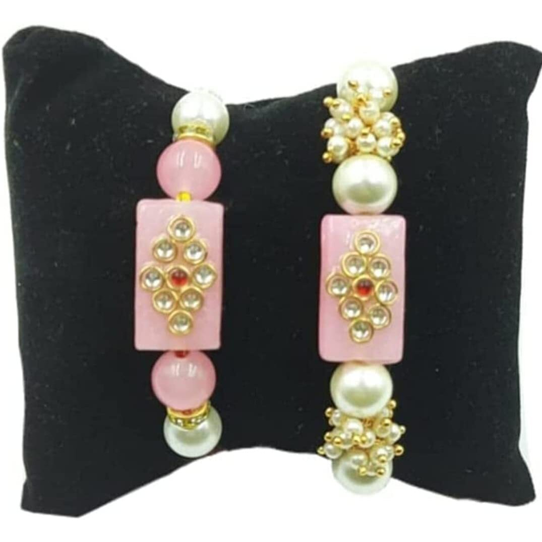 Genric Yash Gems Beautiful Combo Of 2 Rakhi & Kada For Brother|For Bhaiya|For Bhiya & Bhabhi (Ygr65)