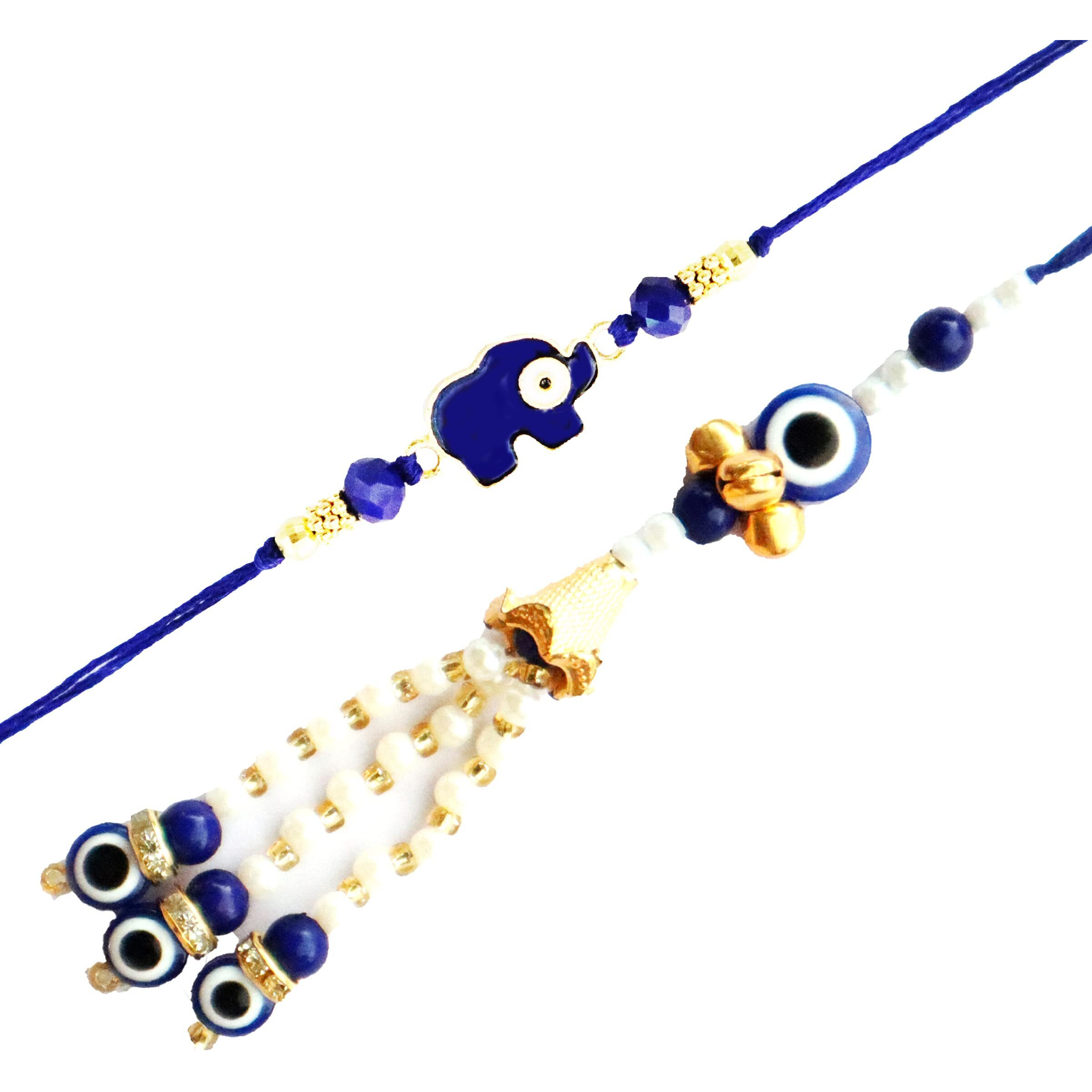 Alaukik Premium Bhaiya Bhabhi Couple Rakhi/Bracelet Pair Rakhi/Lumba Rakhi For Bhabhi/Desingner Handmade Rakhi For Brother And Sister For Rakhabandhan