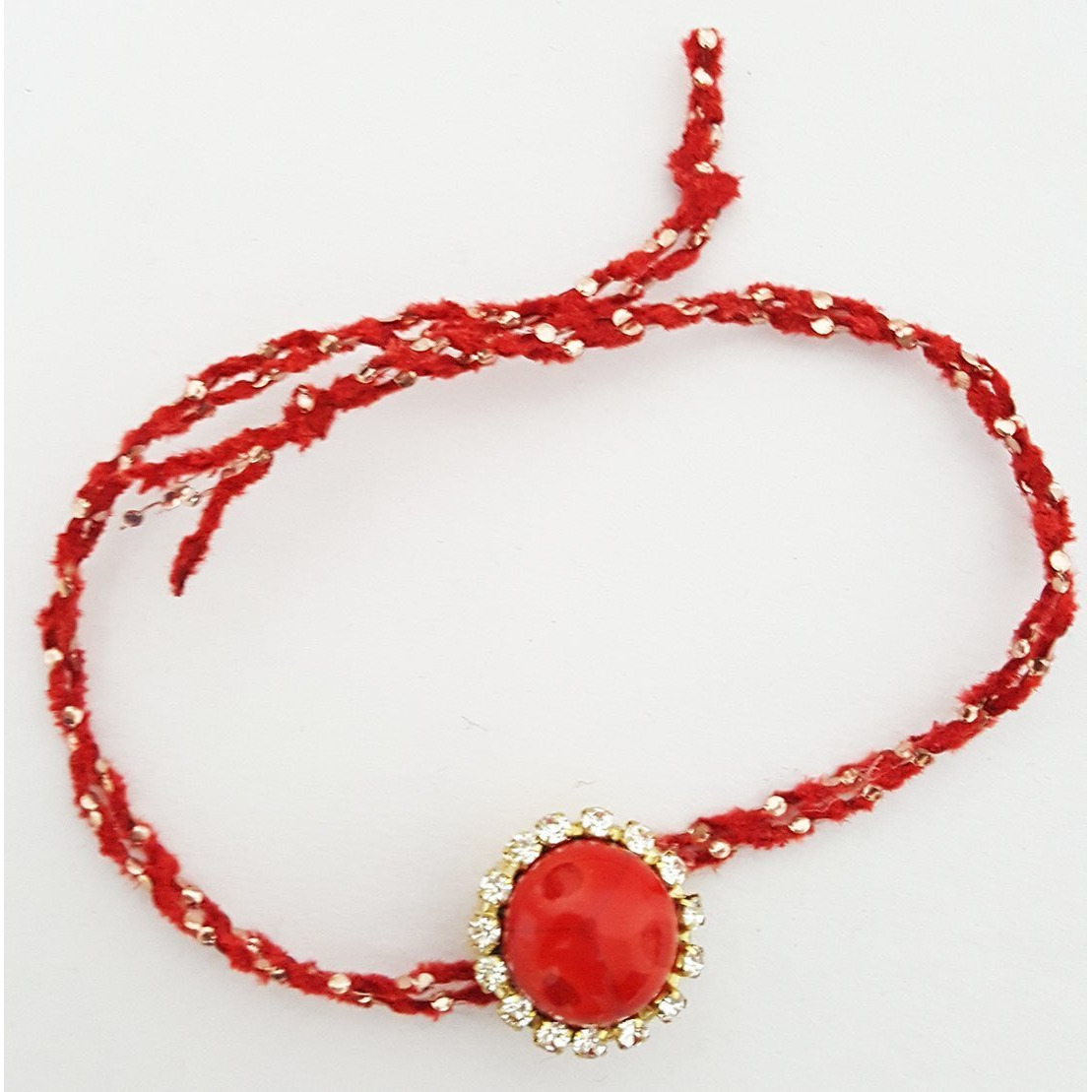 Mehrunnisa Set Of 2 Handmade Exquisite Rakhis With Peacock Feather Roli & Chawal (Rak984)
