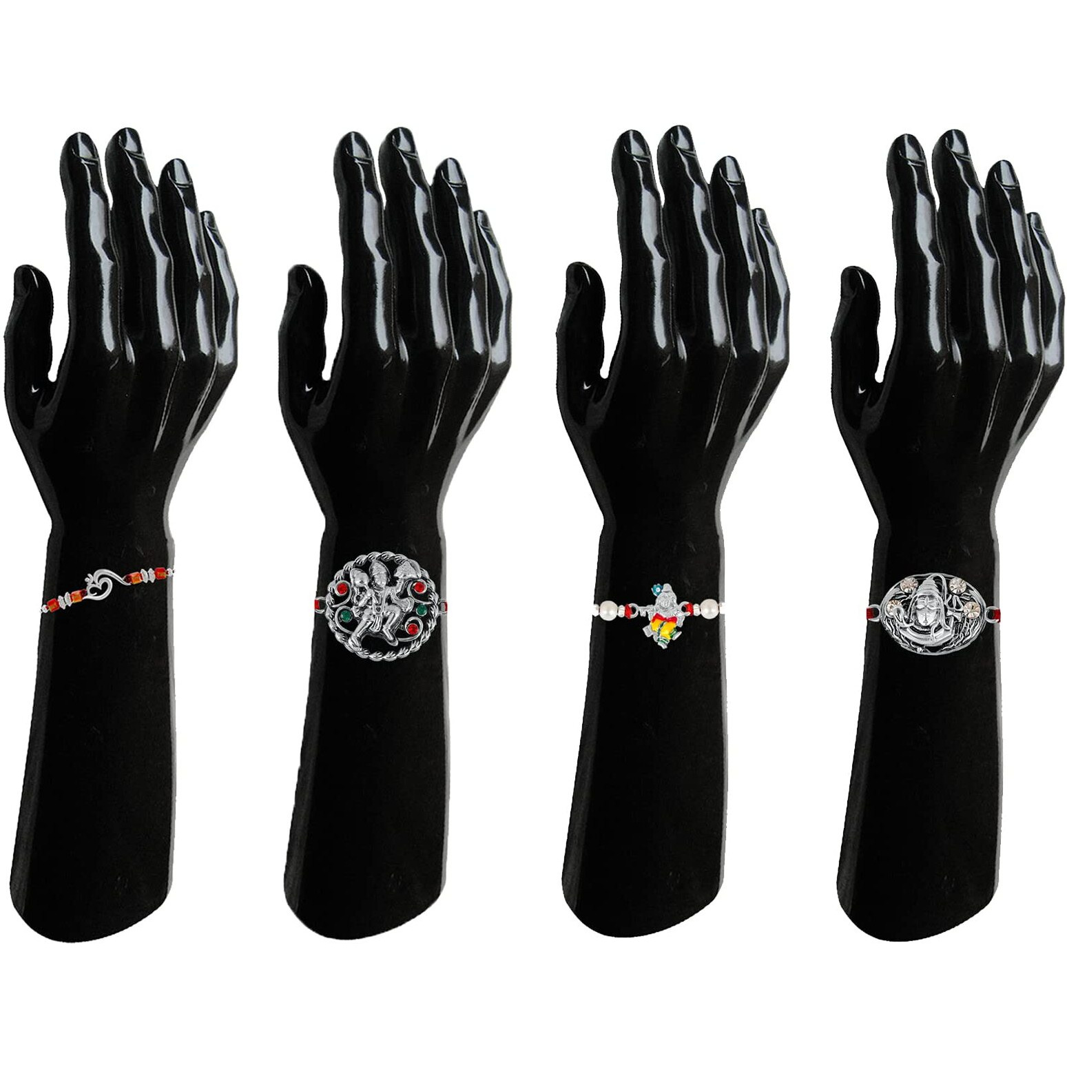 Mahi Combo Of Om, Hanuman, Krishna And Shiva Religious Rakhis For Brother/Bhaiya (Rco1105420M)