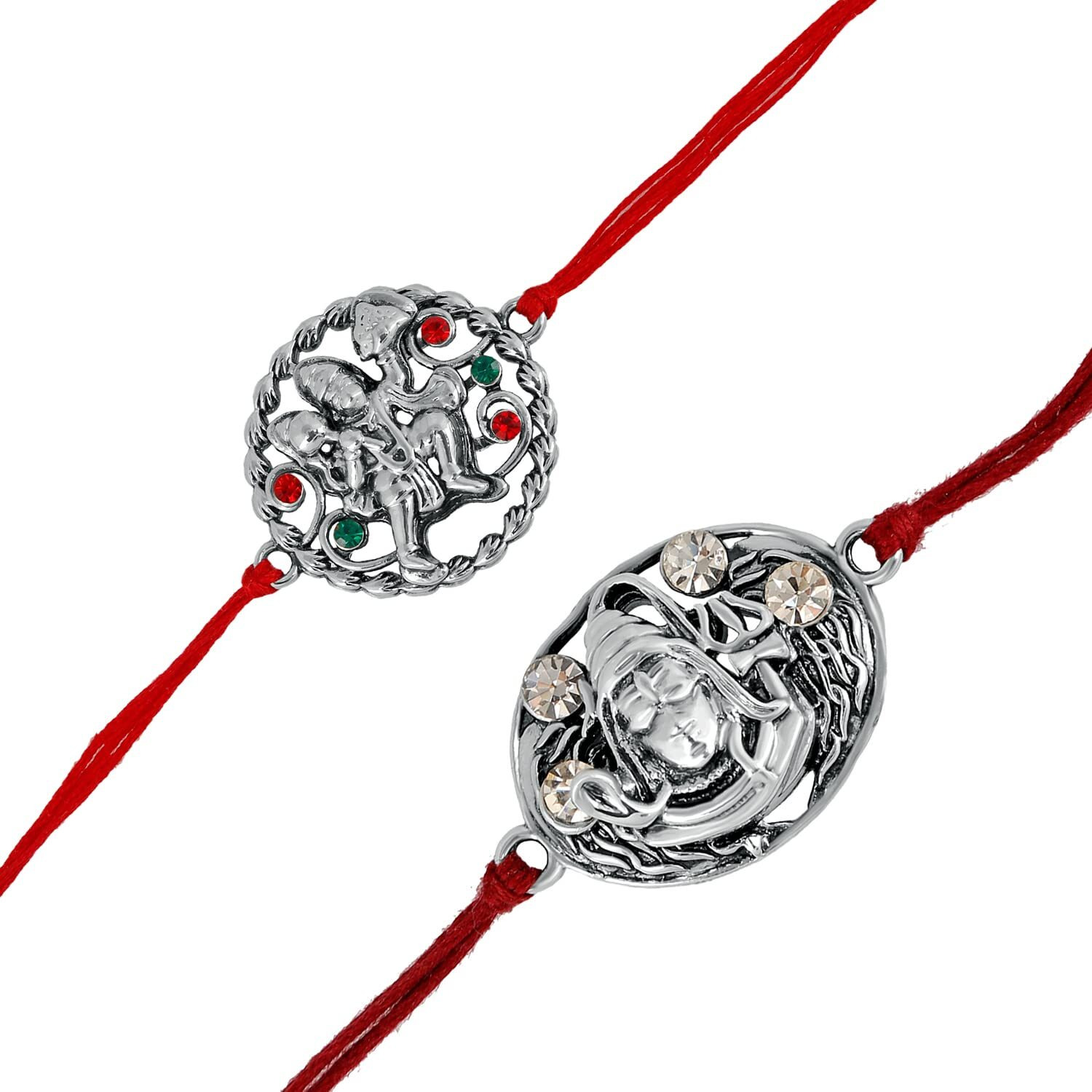 Mahi Combo Of Om, Hanuman, Krishna And Shiva Religious Rakhis For Brother/Bhaiya (Rco1105420M)