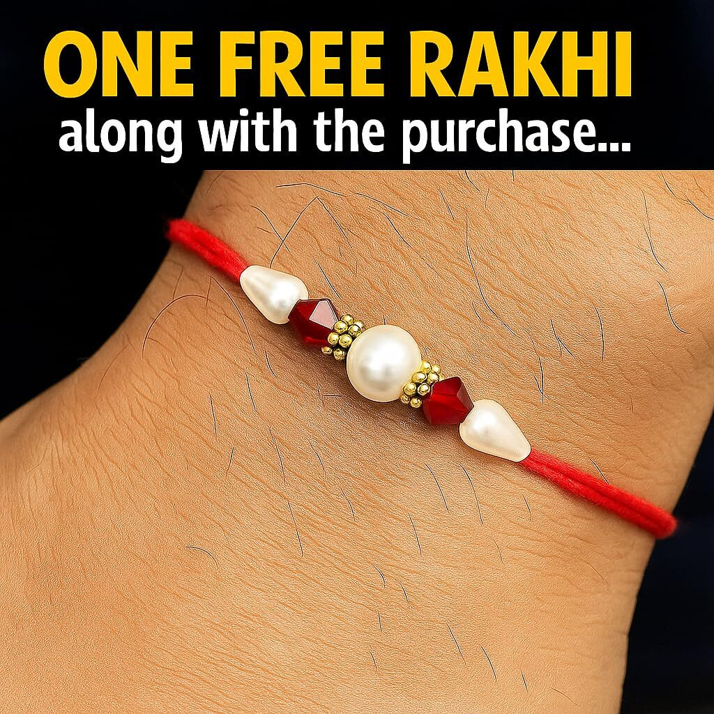 Aashya Mayro Premium Combo Of 6 Rakhi For Brother,Om, Bracelet, Pearl And Two Kids Rakhis For Family With A Roli Packet And A Tray.