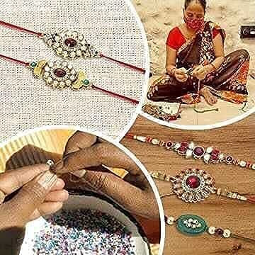I Jewels Pearl Hanging Bracelet For Bhabhi/Sister (R067Gr-L)