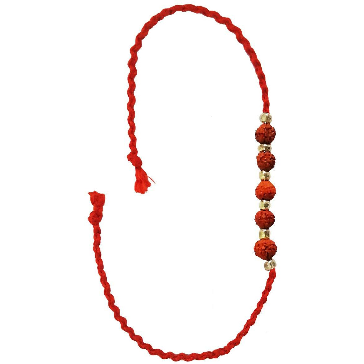 Mehrunnisa Set Of 2 Handmade Exquisite Rudraksh & Tulsi Rakhis With Roli & Chawal (Rak2738)