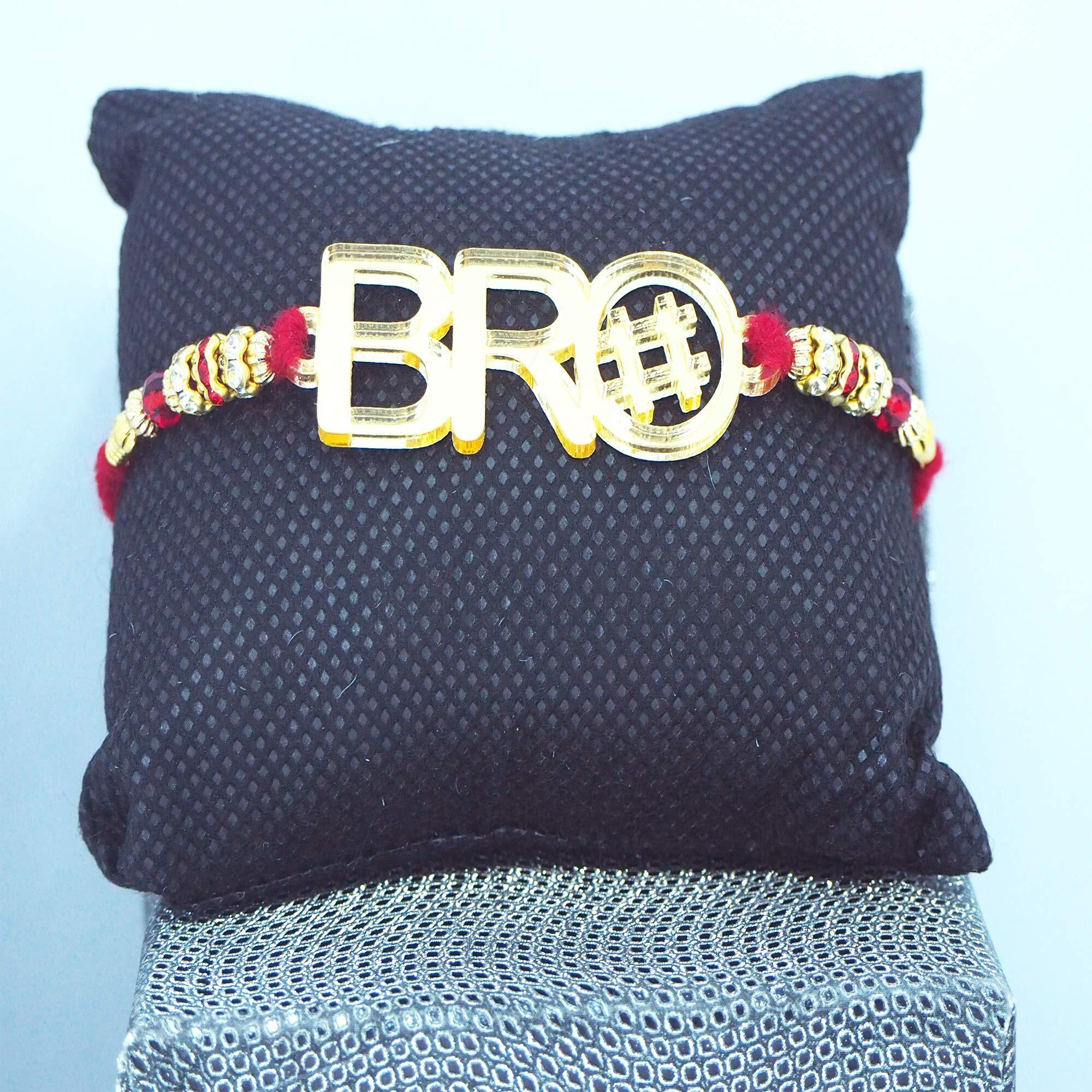 Ubuntu Raksha Bandhan Festival Rakhis For Brothers/Exclusive Gold Rakhis For Loving Bro (Gold-Mirror)