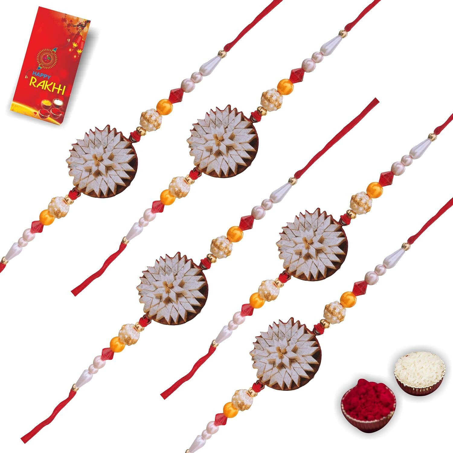 Case Creation Bracelet Rakhi Kids Edition Rakhi Designer Rakhi/Rakhi For Kids/Fancy Design Rakhi/Rakhi 1 Kaju Katli Rakhi For Brother Bhai Bhaiya Bhabhi Kaju Katli Sweet Rakhi - 5 Piece Rakhi