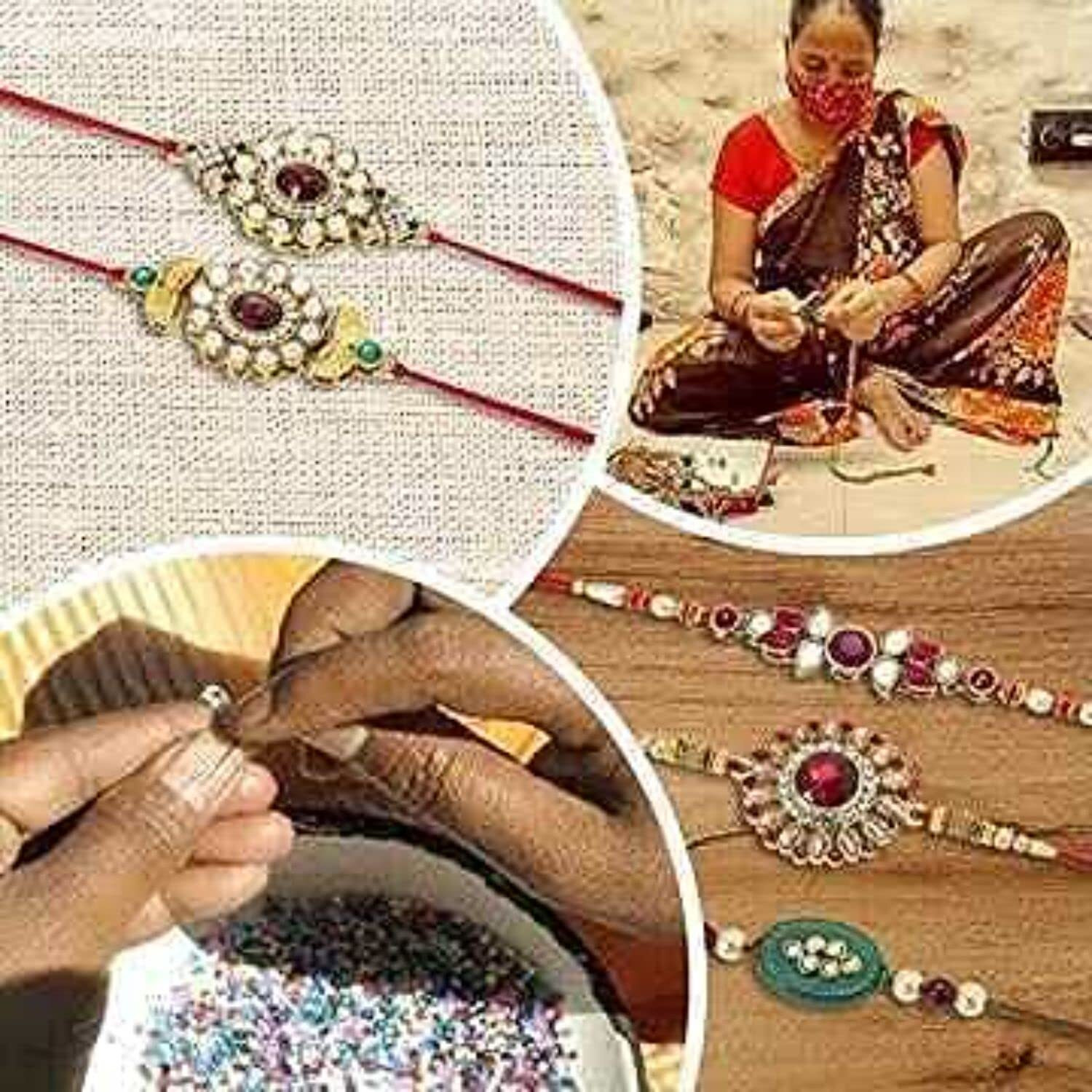 I Jewels Designer Pearl Hanging Bracelet For Bhabhi/Sister (R859-L)