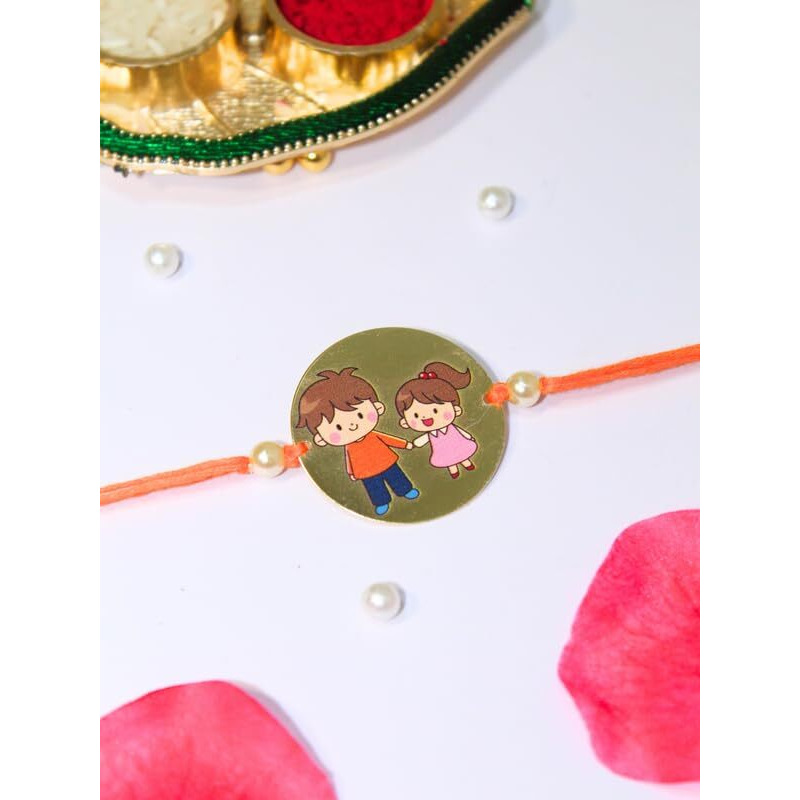 Jaipur Elegance Pearl Meenakari Kundan Rakhi For Brother | Designer Handmade Rakhi For Brother And Bhabhi | Rakhi For Kids | Elegant Raksha Bandhan Rakhi (Desgin 12B)