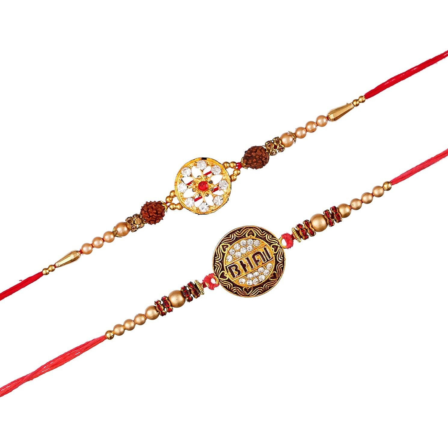 Ziqfids Rakhi For Brother Combo Set 2 Bhai Name Design Rakhi For Brother With Roli Chawal And Raksha Bandhan Gift Bhai Or Bhaiya For Raksha Bandhan Set Of 2
