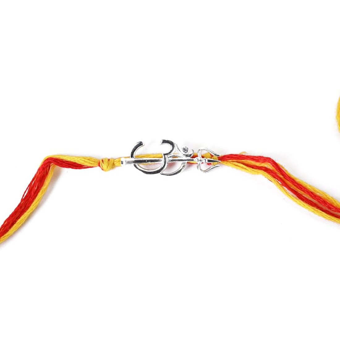 Clara 925 Sterling Silver Om Trishul Rakhi With Roli Chawal For Brothers | Gift For Men & Boys On Rakshabandhan