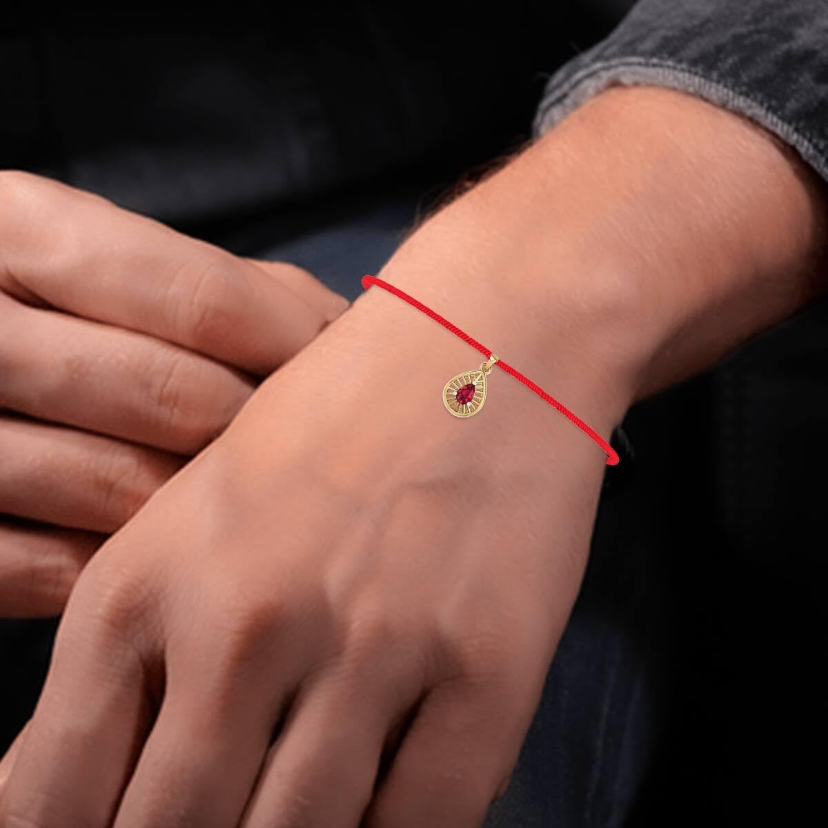 Dishis 18K Yellow Gold Pendant Rakhi For Brother And Bhabhi