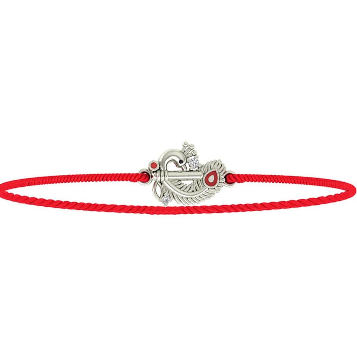 Dishis 925 Silver Peacock Rakhi For Brother