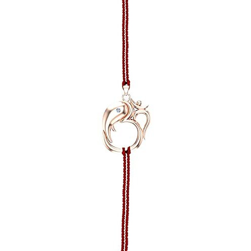 Dishis 18Kt Rose Gold Rakhi For Brother