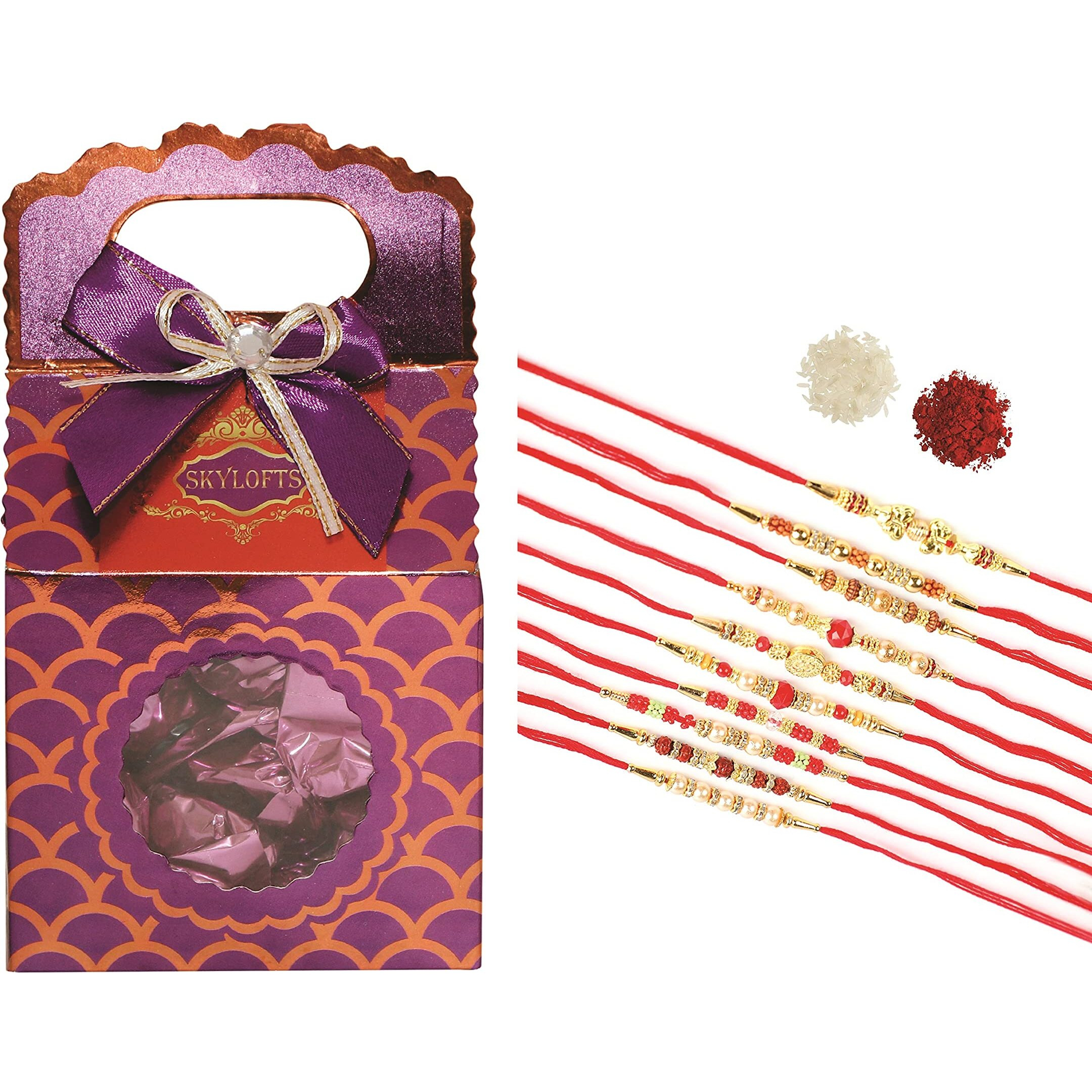 12Pcs Assorted Chocolates Paper Box With10Pcs Rakhi Set For Brother Rakhi Gifts For Bhai