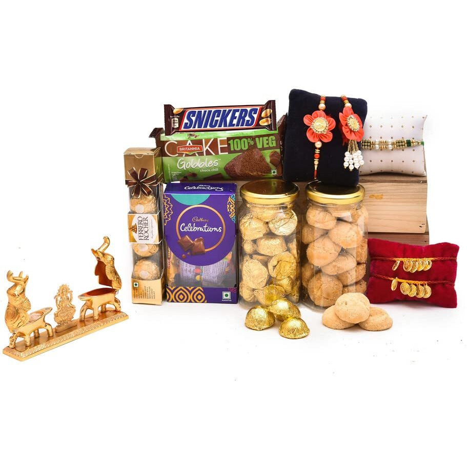 Nutri Miracle Rakhi Chocolates Gifts Pack |Ginni Rakhis For Brother And Family | Hathi Chopda Tilak Kit