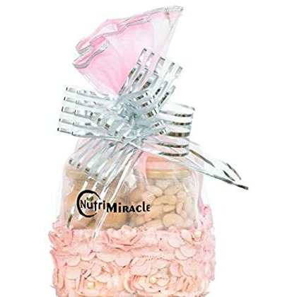 Nutri Miracle Raksha Bandhan 400Gm Chocolates,Cookies,Dry Fruit & Nut Gifts Decorated Fancy Basket With 6 Handcrafted Rakhis N Tilak Kit For Family
