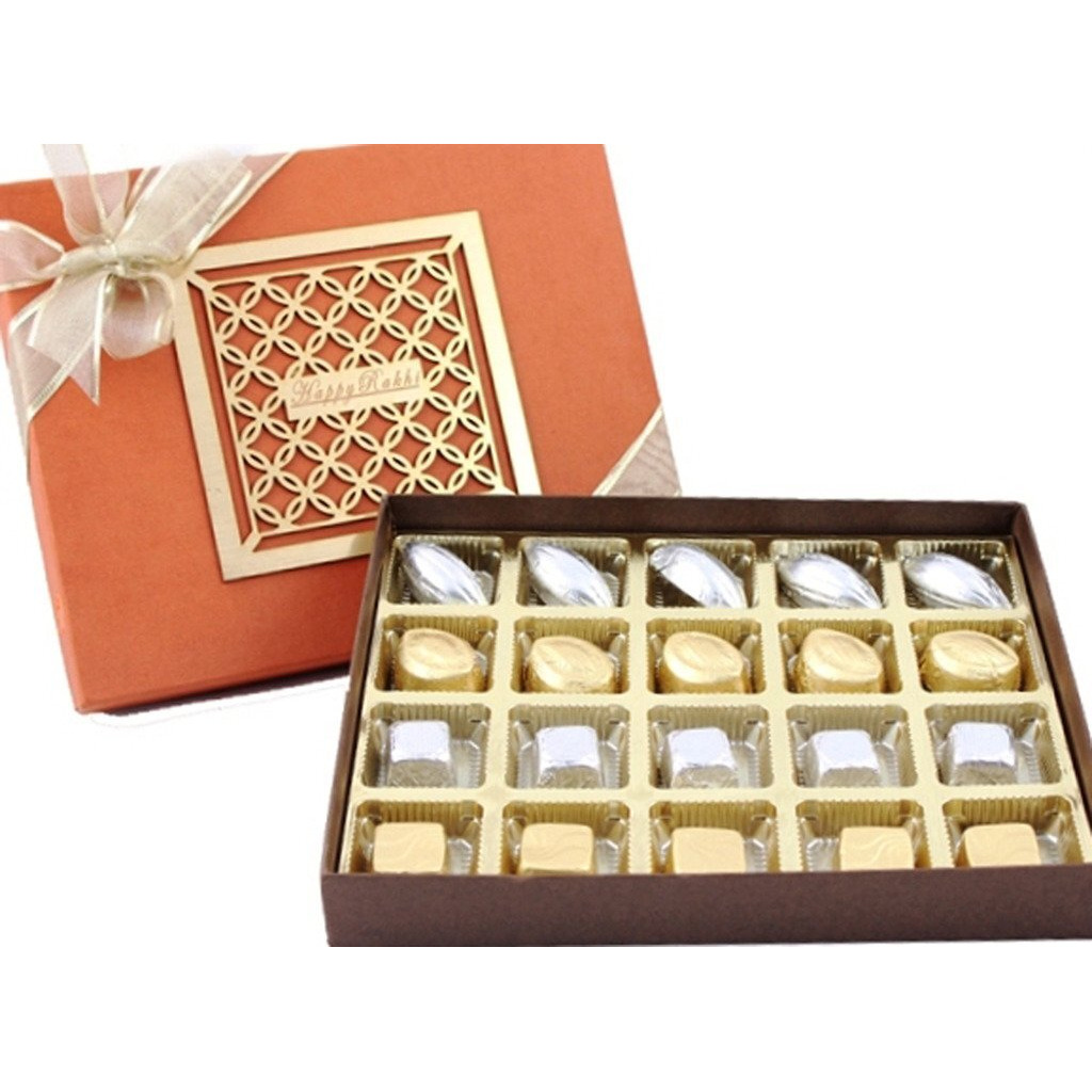 Zoroy Luxury Chocolate Rakhi Chocolate Gift For Brother | Rakhi Gift For Brother And Bhabhi | Rakhshabandhan Gift For Sister| Gift Combo | Rakhi Chocolate Pack | Complimentary Rakhi | 20 Chocolates
