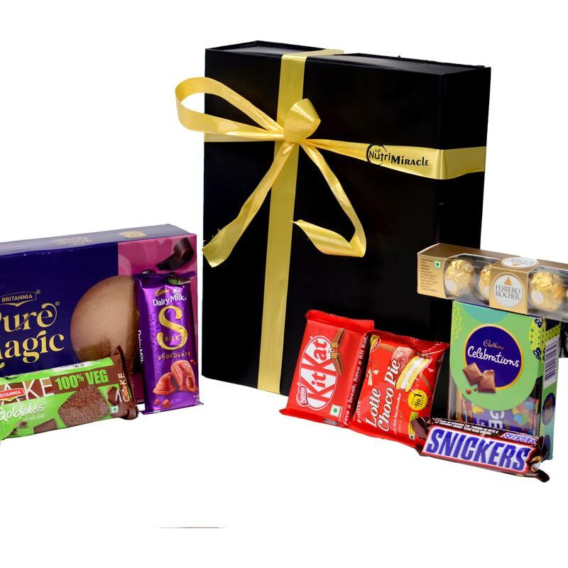 Nutri Miracle Bliss Rakhi Chocolates Gift Hamper For Brother N Family |Gift Basket With 5 Rakhis, Roli, Chaval, Kit