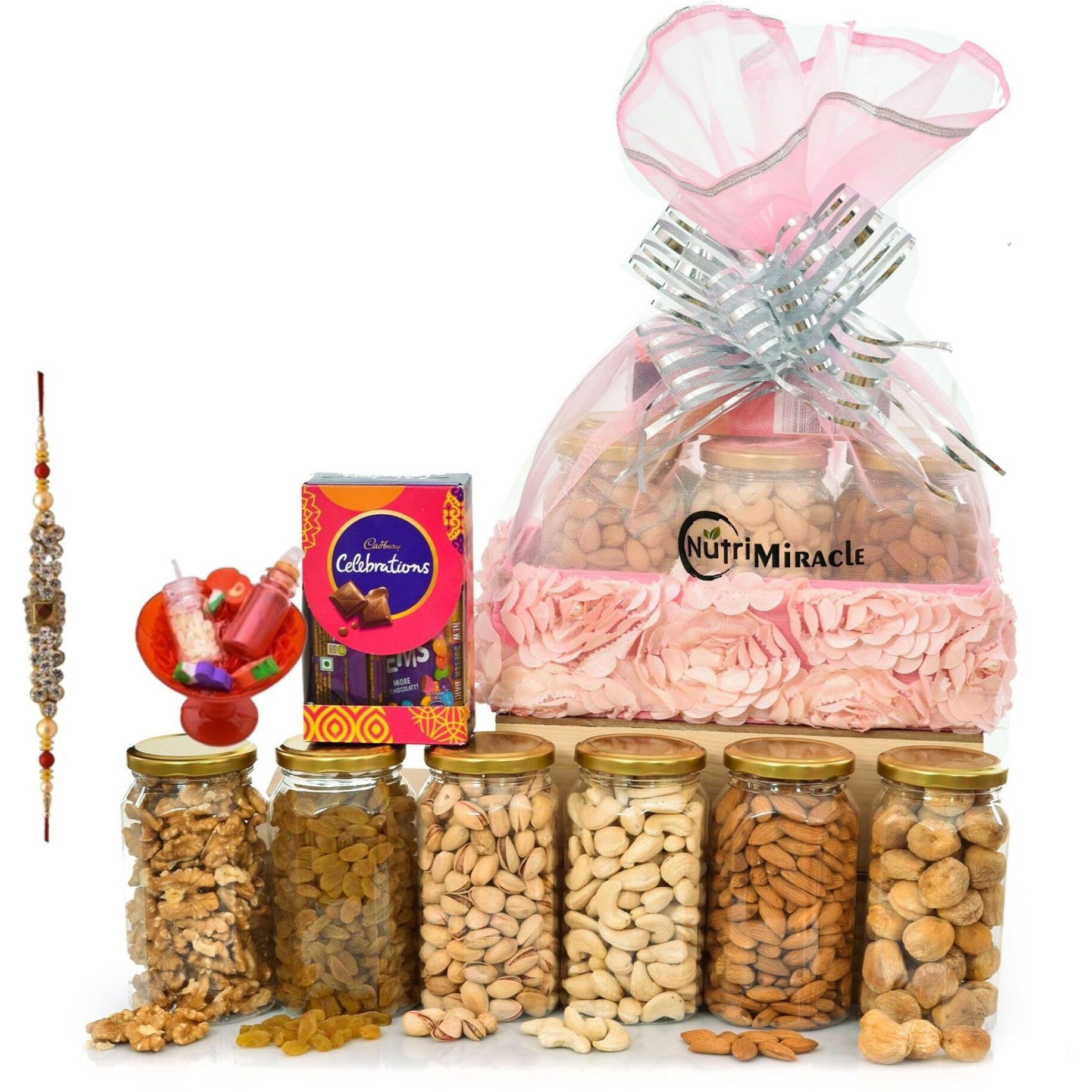 Nutri Miracle 1 Rakhi For Brother With Gift | Bhaiya Bhabhi Rakhi Gift Set | Raksha Bandhan Celebration With Siblings | Rakhi Gifts For Brother With Nuts And Chocolates