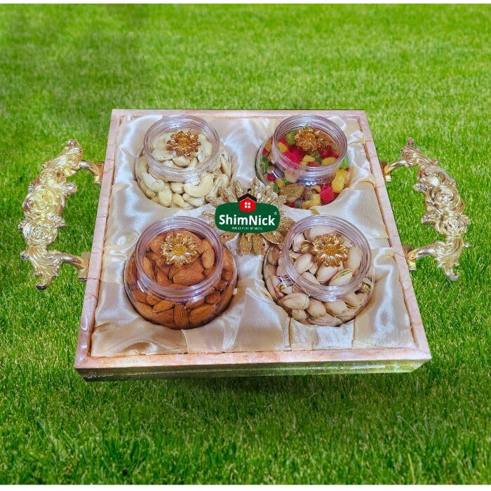 Shimnick Rakshabandhan Dryfruit Gift Box With Designer Hand-Picked Evil-Eyerakhis | Almonds, Cashews, Pistachios, Kishmish | Designer Gift For Brother/Sister | Roli- Chawal (With Rakhi And Loomba)