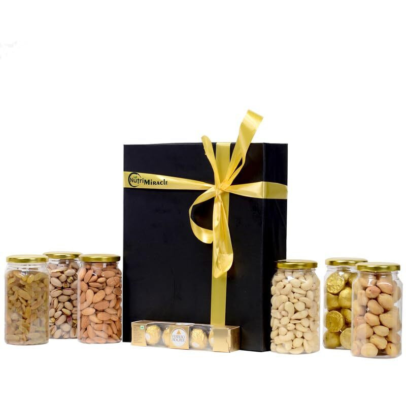Nutri Miracle Dry Fruits And Chocolates Rakhi Gift Hamper For Brother |Mixed Nuts Combo Box With Rakhi, Roli, Chaval, Tika