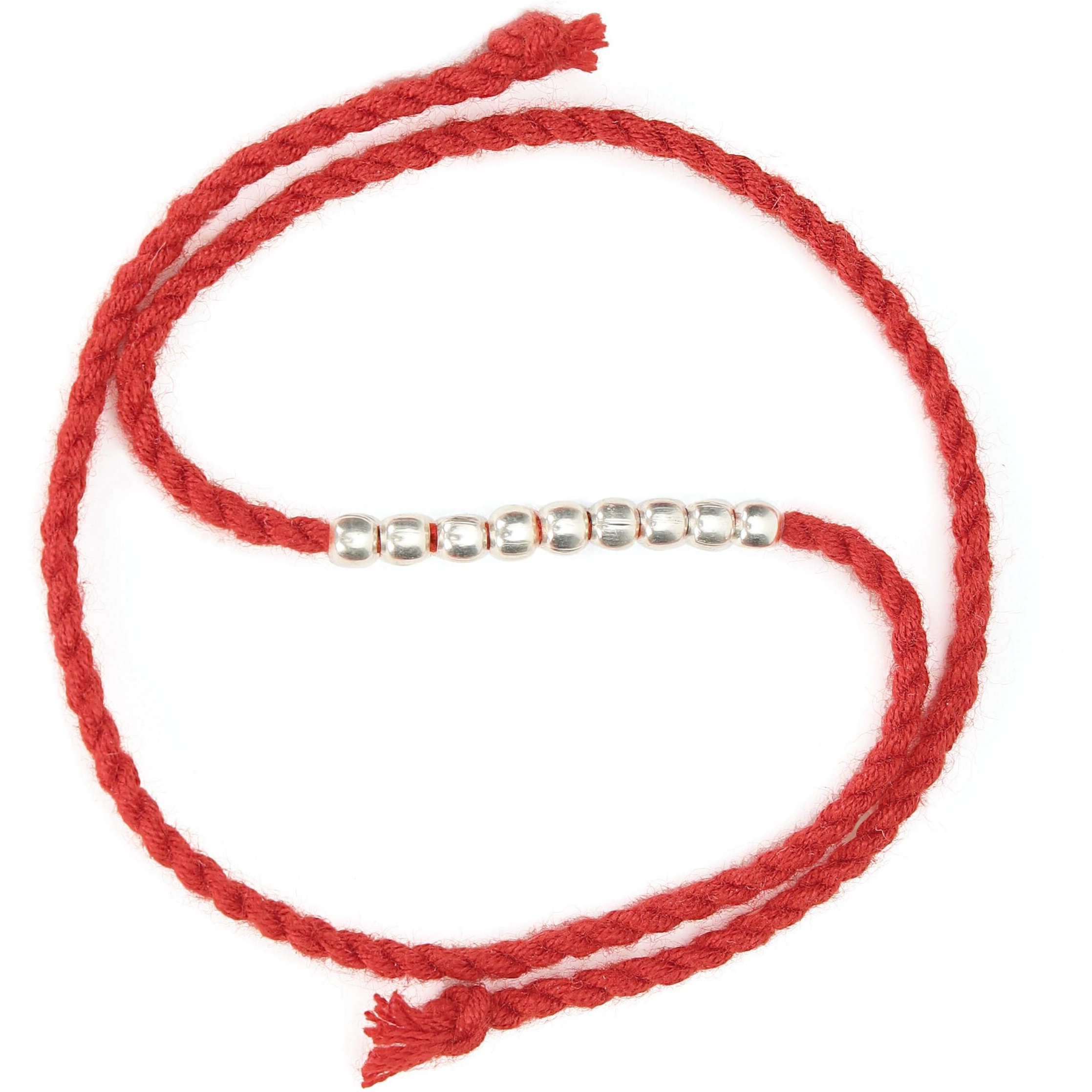 Zavya 925 Sterling Silver Beads Minimal Rhodium Plating Silver Rakhi | Rakhi For Brother- Rakshabandhan | Gift For Men & Boys |1 Year Plating Warranty | Gift For Brother