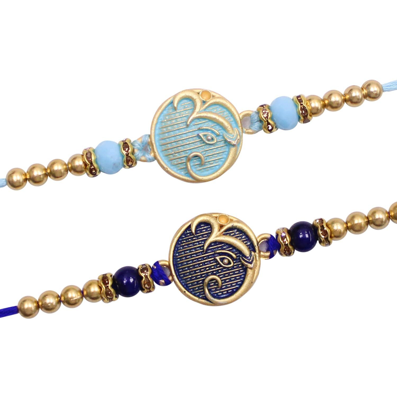 Tied Ribbons Rakhi For Brother - Set Of 2 Designer Beaded Rakhi With Greeting Card And Tikka - Bracelet Rakhis For Brother Bhaiya Men Boys Kids Bhai - Rrakshabandhan Rakhis