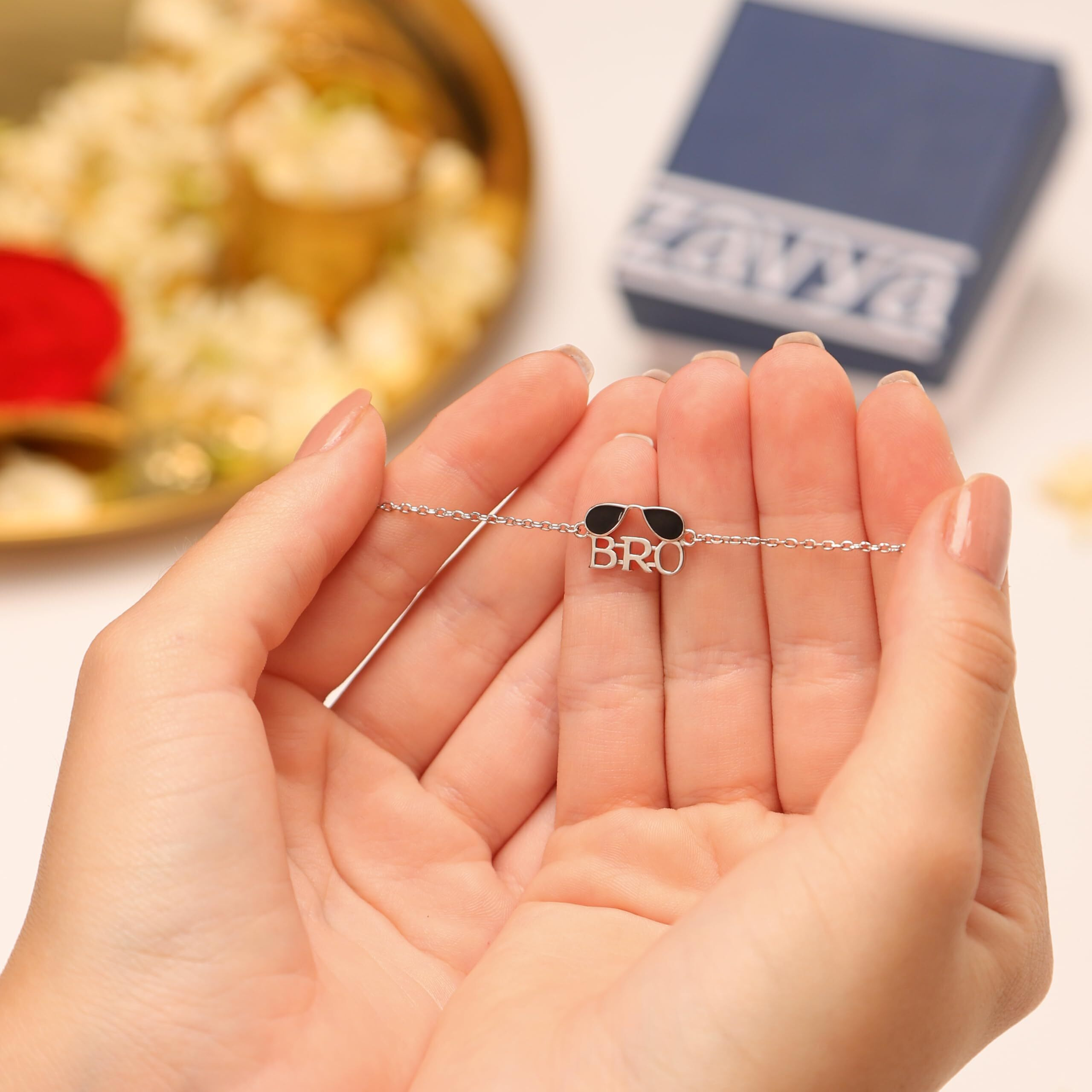 Zavya 925 Sterling Silver Bro Minimal Rhodium Plating Silver Rakhi | Rakhi For Brother-Rakshabandhan| Gift For Men & Boys | With Certificate Of Authenticity And 925 Hallmark | Gift For Brother