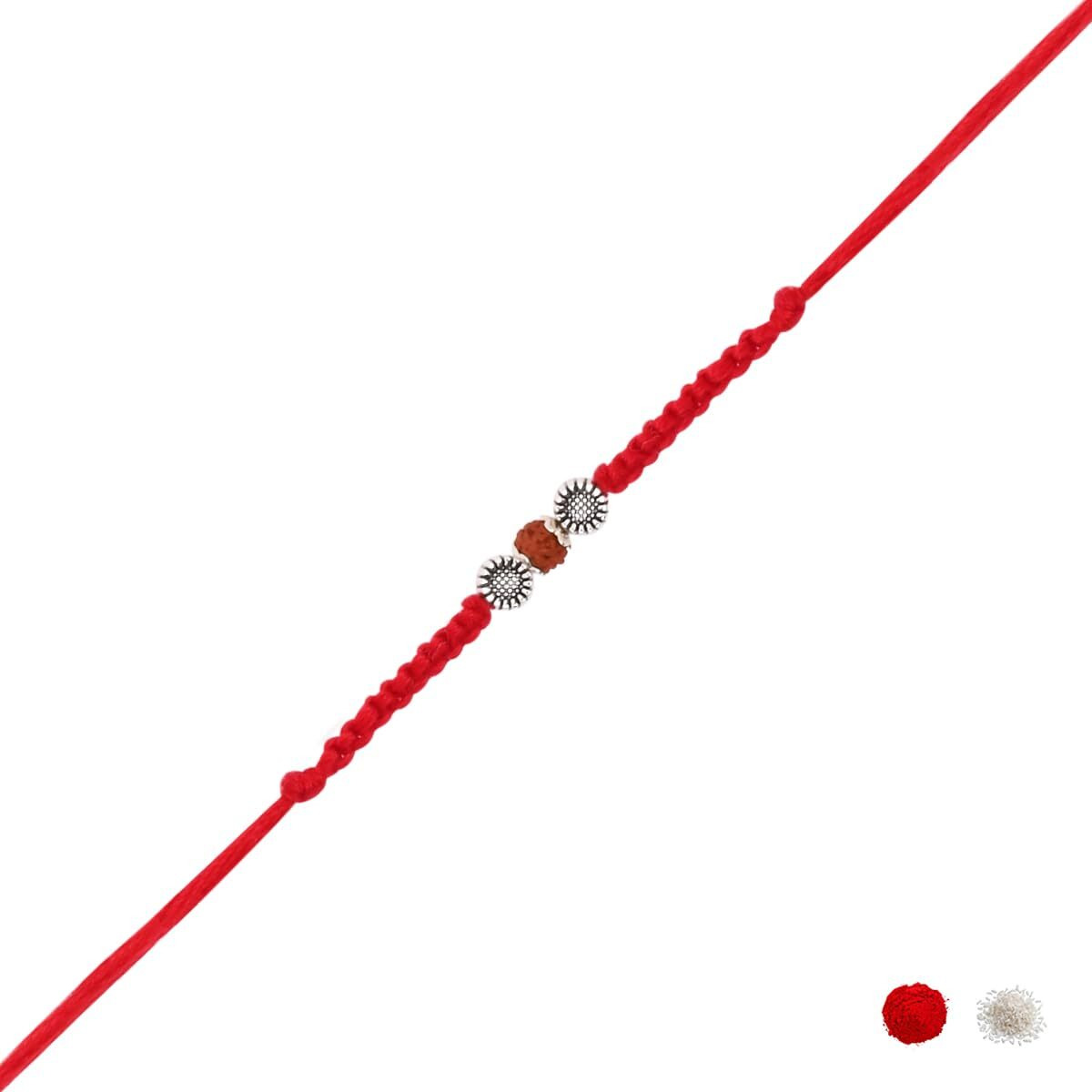 I Jewels Rudraksha Beads Rakhi With Roli Chawal & Rakshabandhan Card For Men/Bro/Brother (R339)