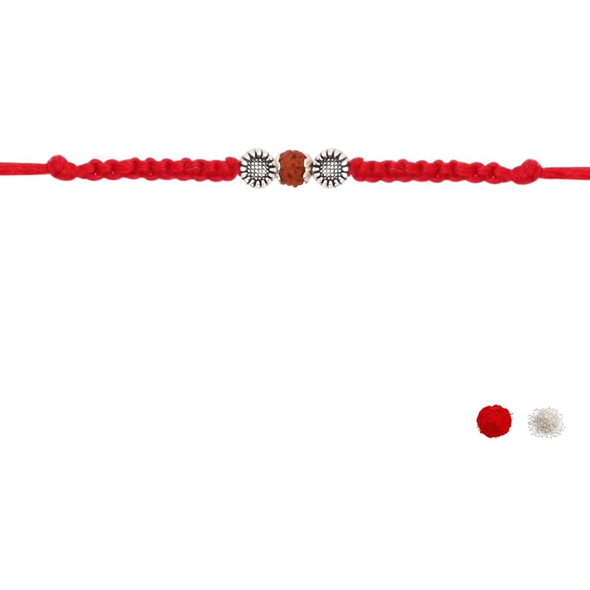 I Jewels Rudraksha Beads Rakhi With Roli Chawal & Rakshabandhan Card For Men/Bro/Brother (R339)