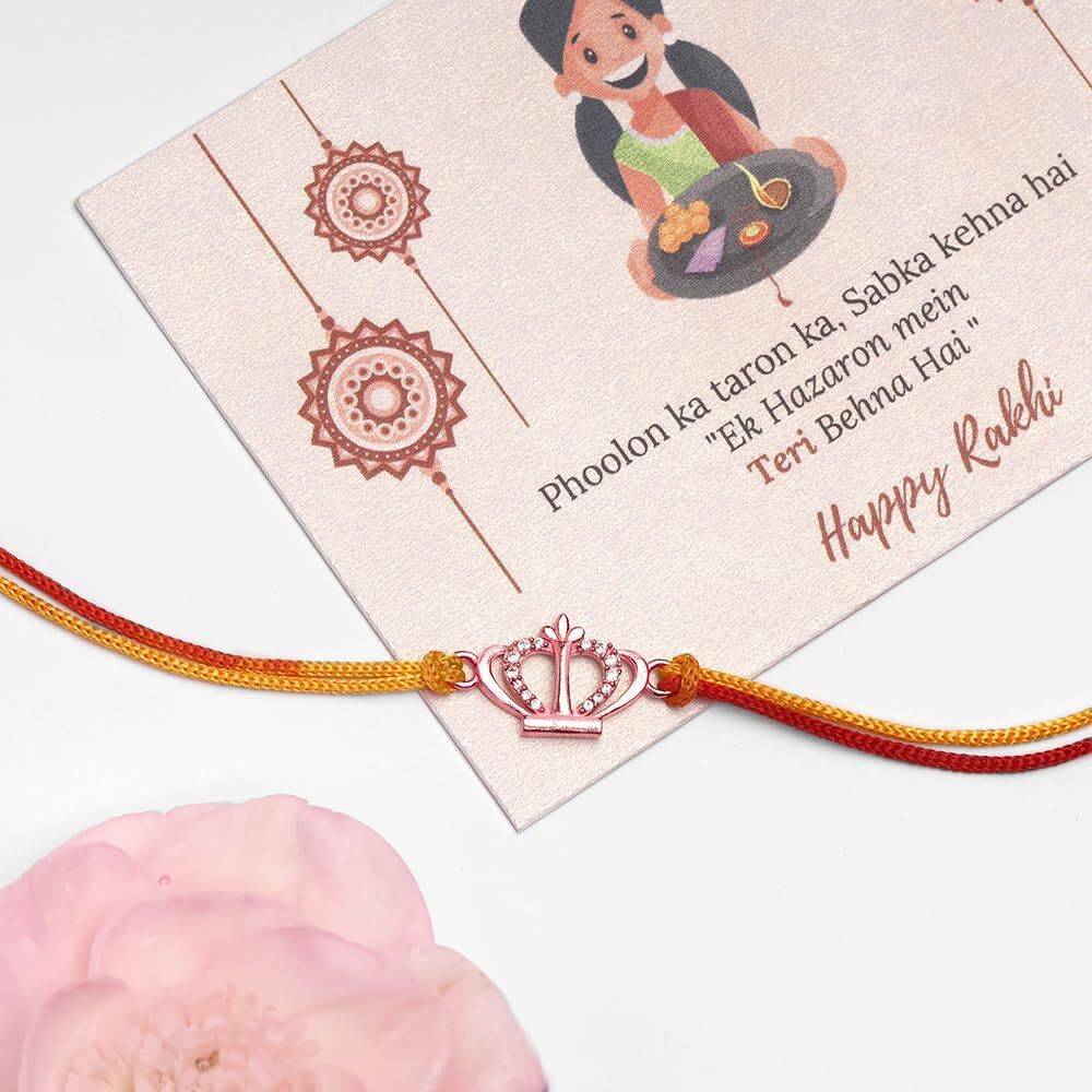 Giva 925 Silver King Crown Rakhi | Gifts For Men And Boys | Quirky Rakshabandhan Rakhi For Brother | Silver Rakhi For Boys & Men With Certificate Of Authenticity And 925 Stamp