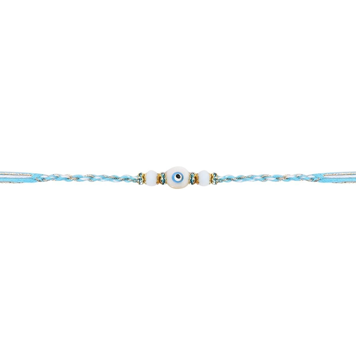 I Jewels Enamel Evil Eye Rakhi With Roli Chawal & Rakshabandhan Card For Bro/Brother/Bhai (R324Sb)