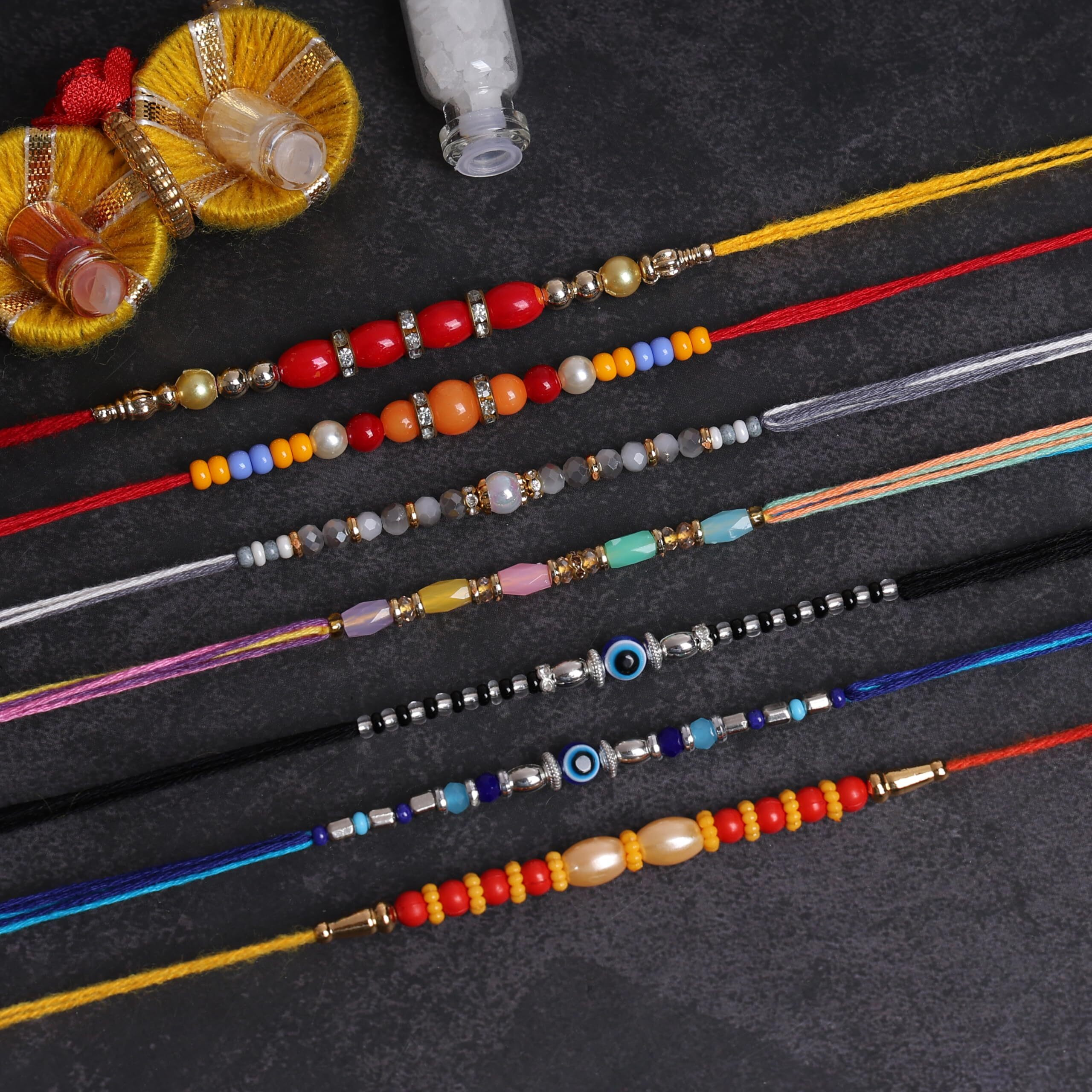 Fashion Frill Rakhi For Brother Set Combo Of 7 | Rakhis For Rakshabandhan | Raksha Bandhan Rakhis (Rk346)