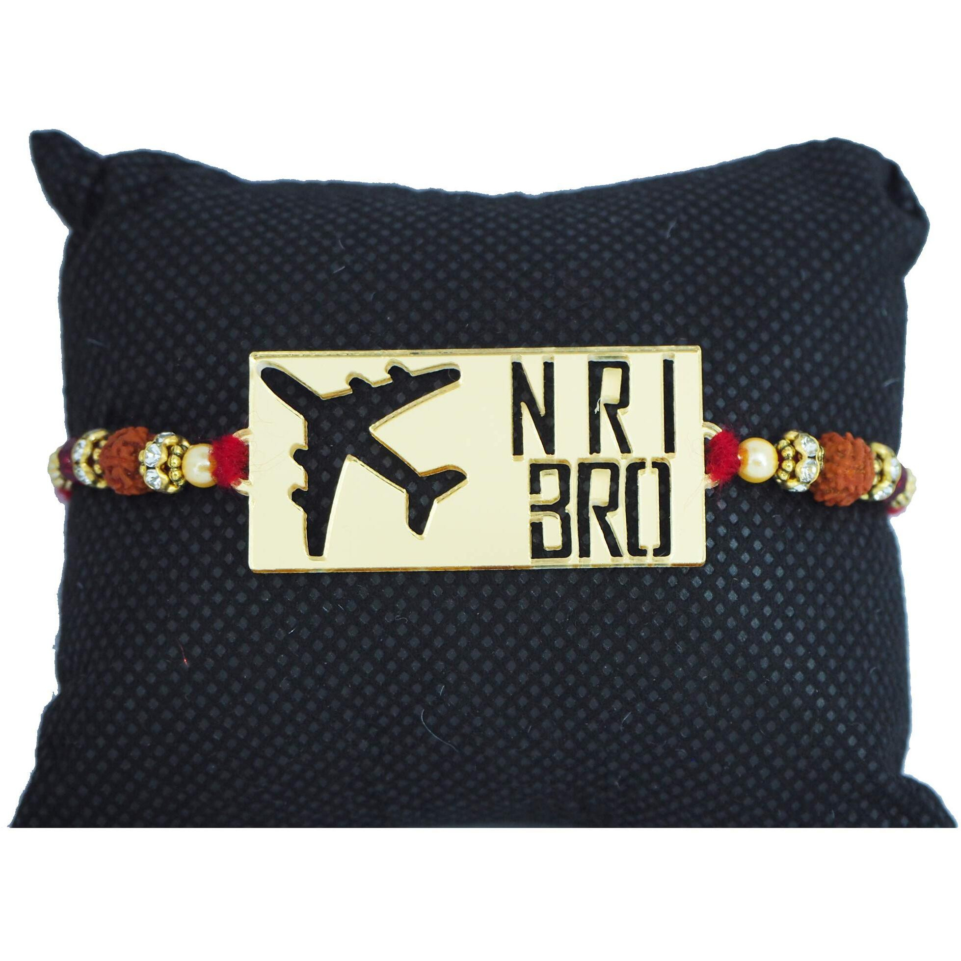 Ubuntu  Rakshabandhan Rakhis For Lovely Brother/Reflective Mirror Acrylic Gold Rakhis / (Pack Of - 1)-(Gold Mirror) (Nri Bro)