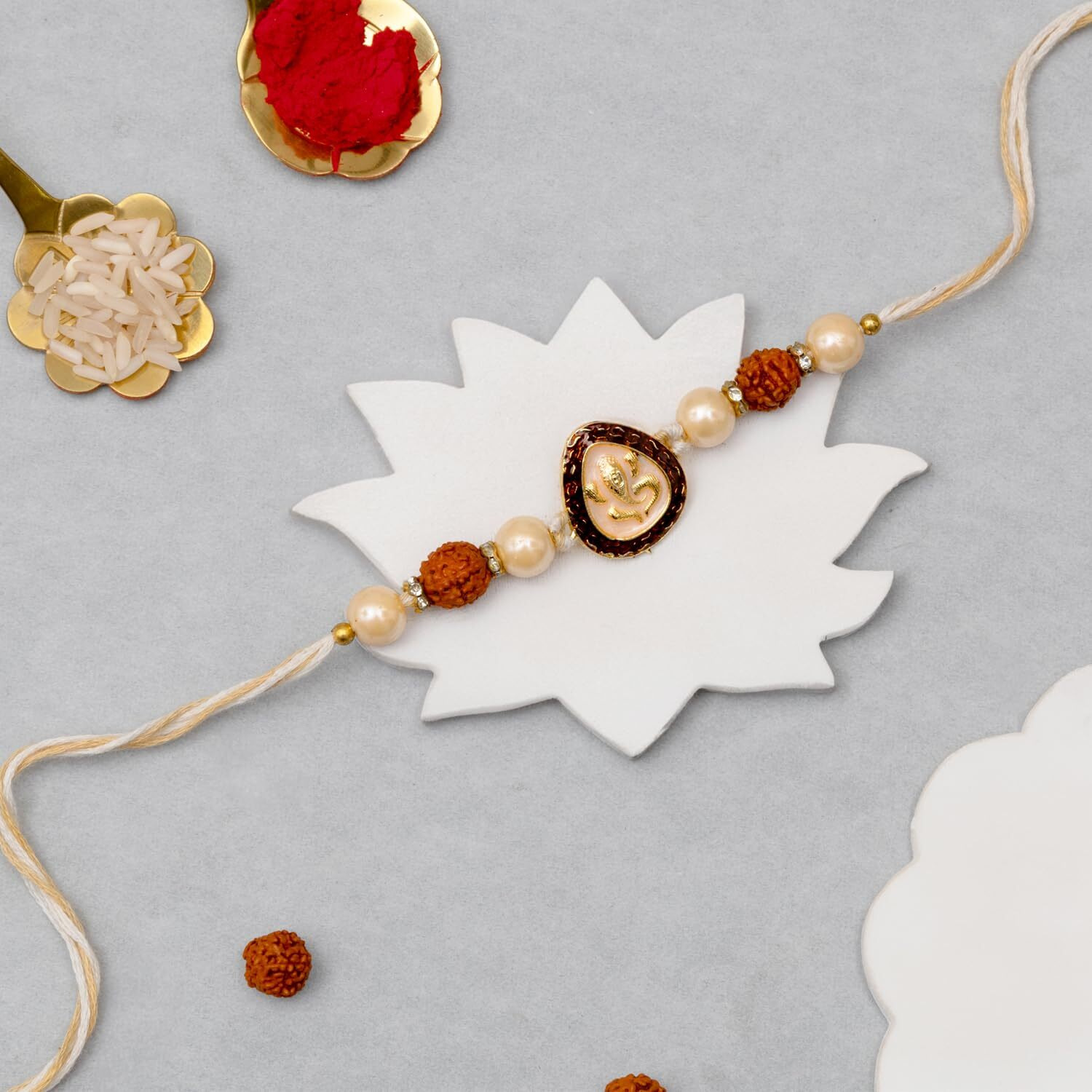 To The Nines Men's Elegant Golden Rakhi For Beloved Brother