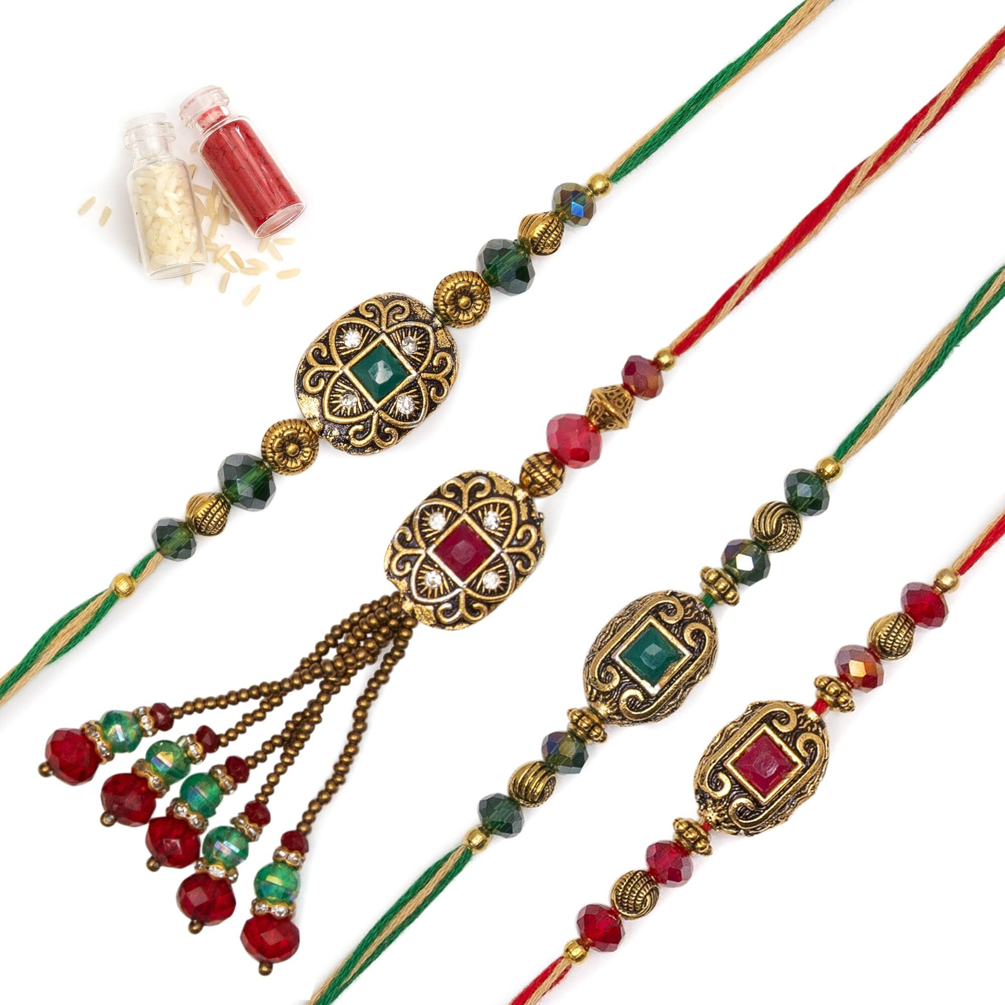 To The Nines Bhaiya Bhabhi Rakhi With 2 Rakhi For Kids, Greeting Card & Tilak Material  Lumba Set