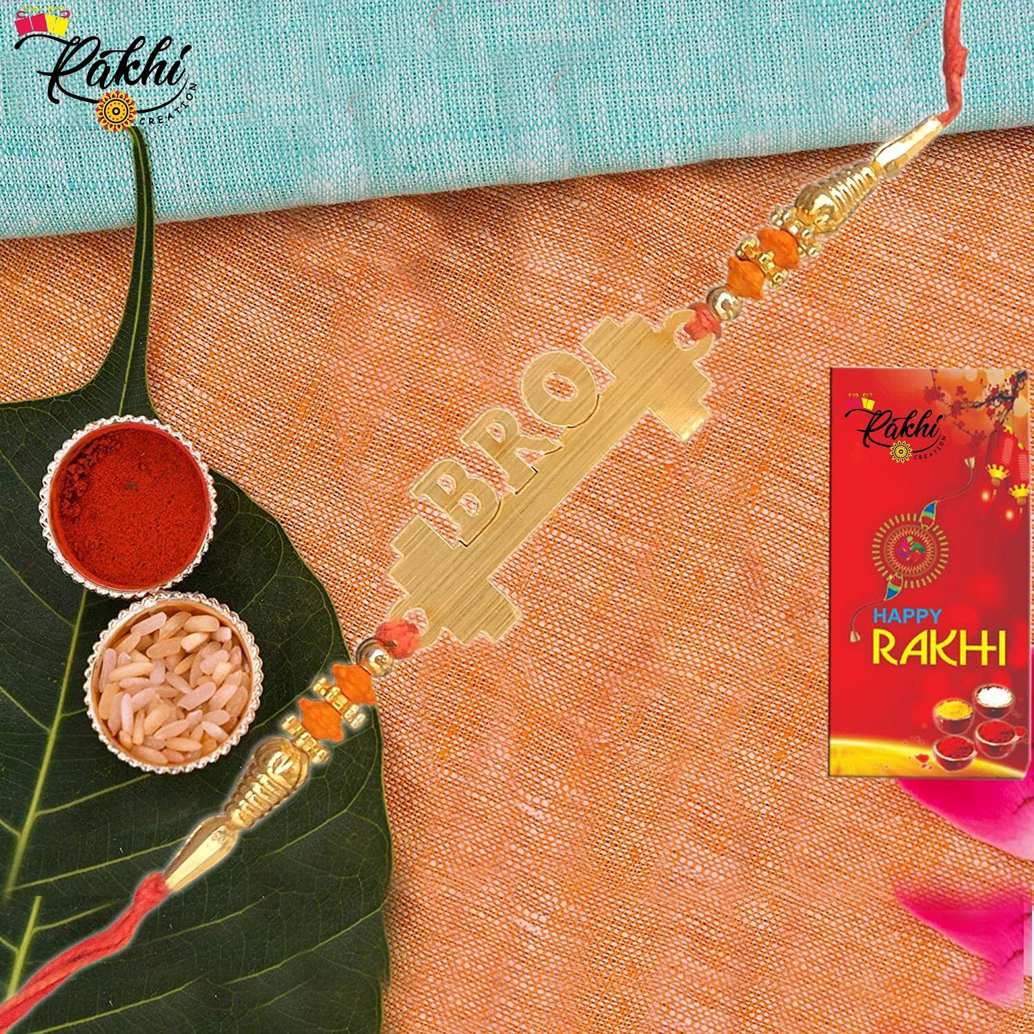 Case Creation Gym Freak Bro Rakhi For Raksha Bandhan Festival Gym Freak Bro Rakhi Raksha Bandhan Gift Band Moli Bracelet Wristbands Elegant Rakhi For Brother/Bhaiya With Roli Tilak Pack