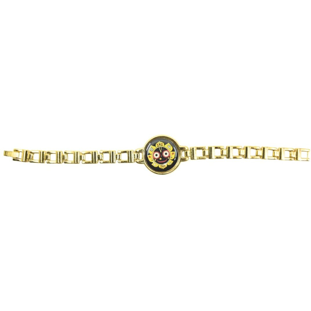 Jagannath World Handcrafted Lord Jagannath Golden Bracelet Rakhi For Brother | Adjustable Raksha Bandhan Bracelet Thread Pack Of 1