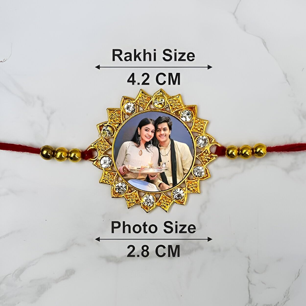 Thewhoop Personalized/Customised Designer Metal Rakhi Photo Or Print Name For Brothers - Raksha Bandhan Gift For Men(Pack Of1) (Photorakhi-Oval-Shape) (Model-B)