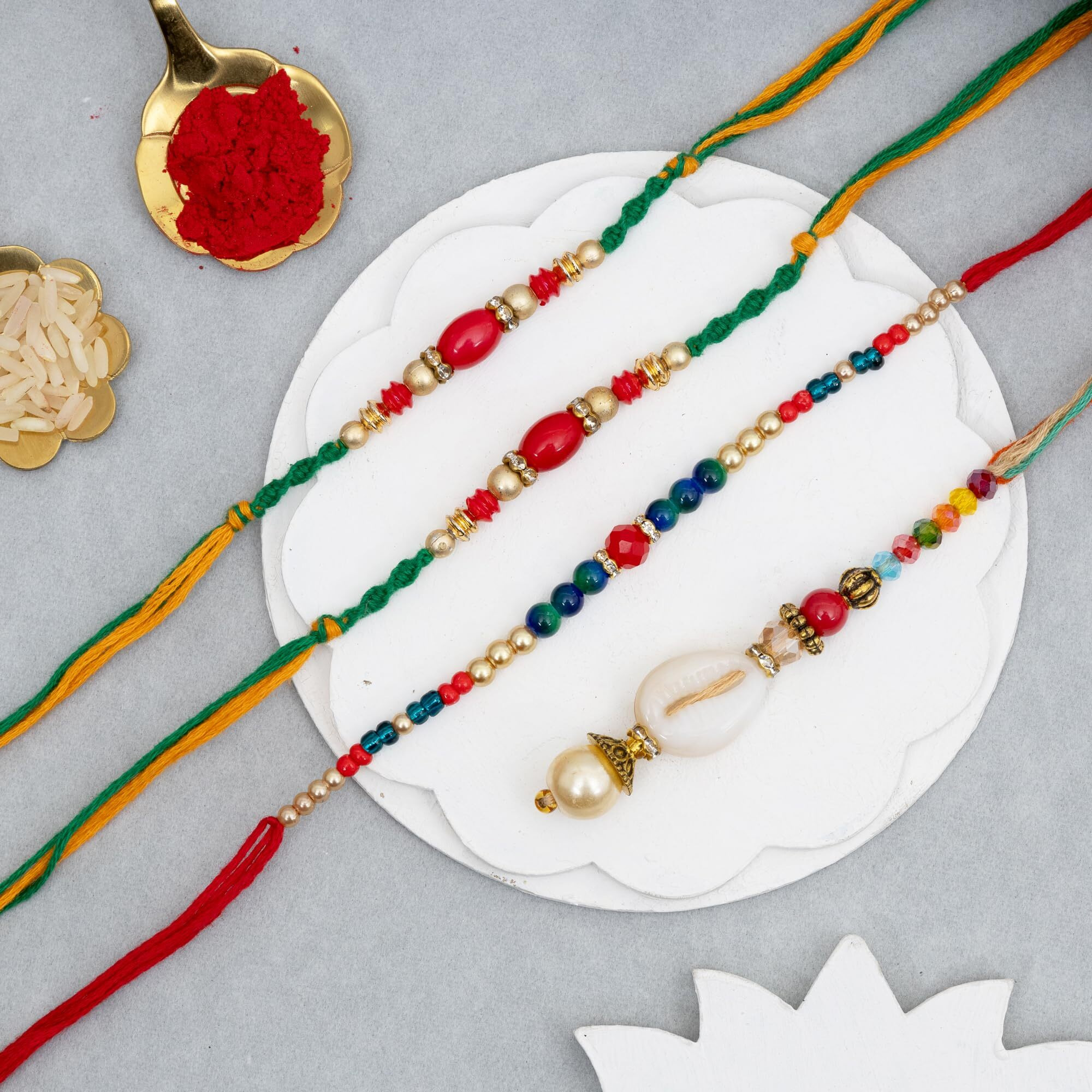 To The Nines Bhaiya Bhabhi Rakhi Set With Rakhi For Kids Greeting Card & Tilak Material