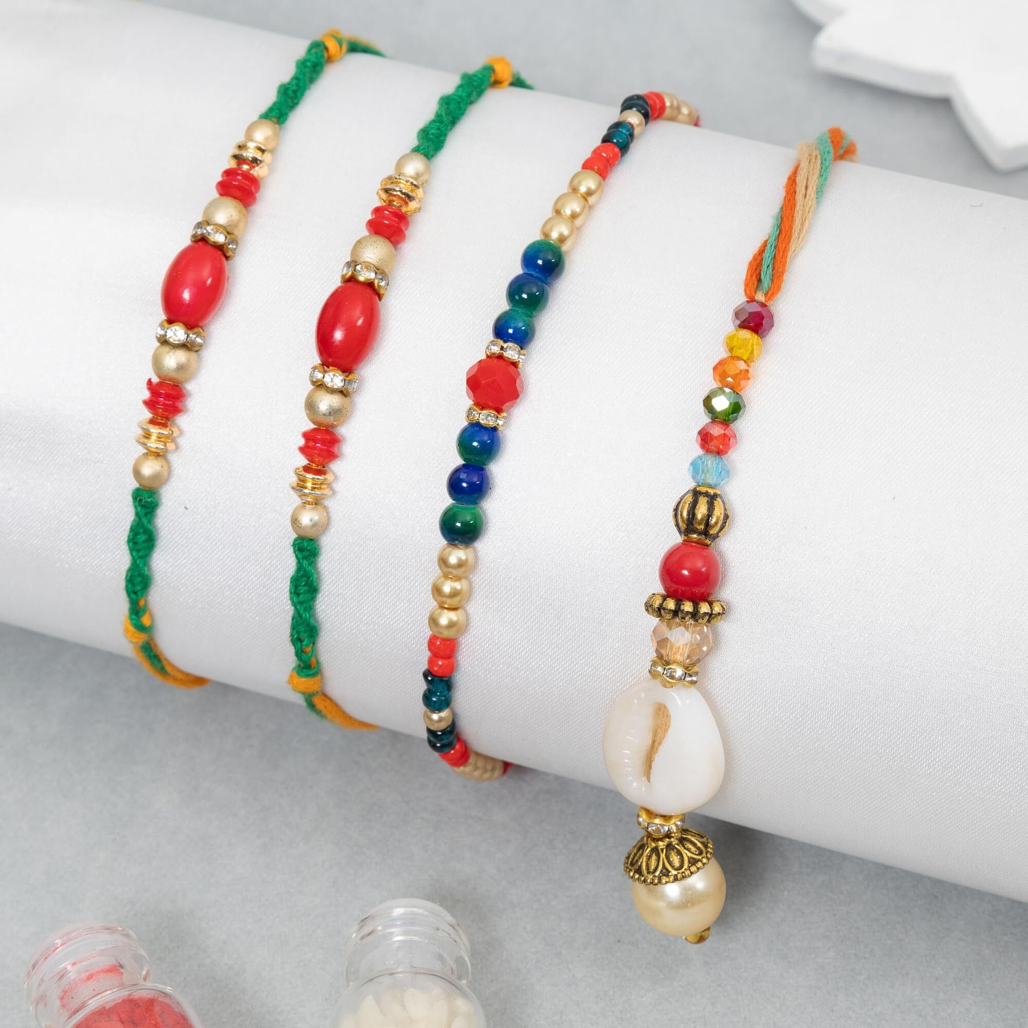 To The Nines Bhaiya Bhabhi Rakhi Set With Rakhi For Kids Greeting Card & Tilak Material