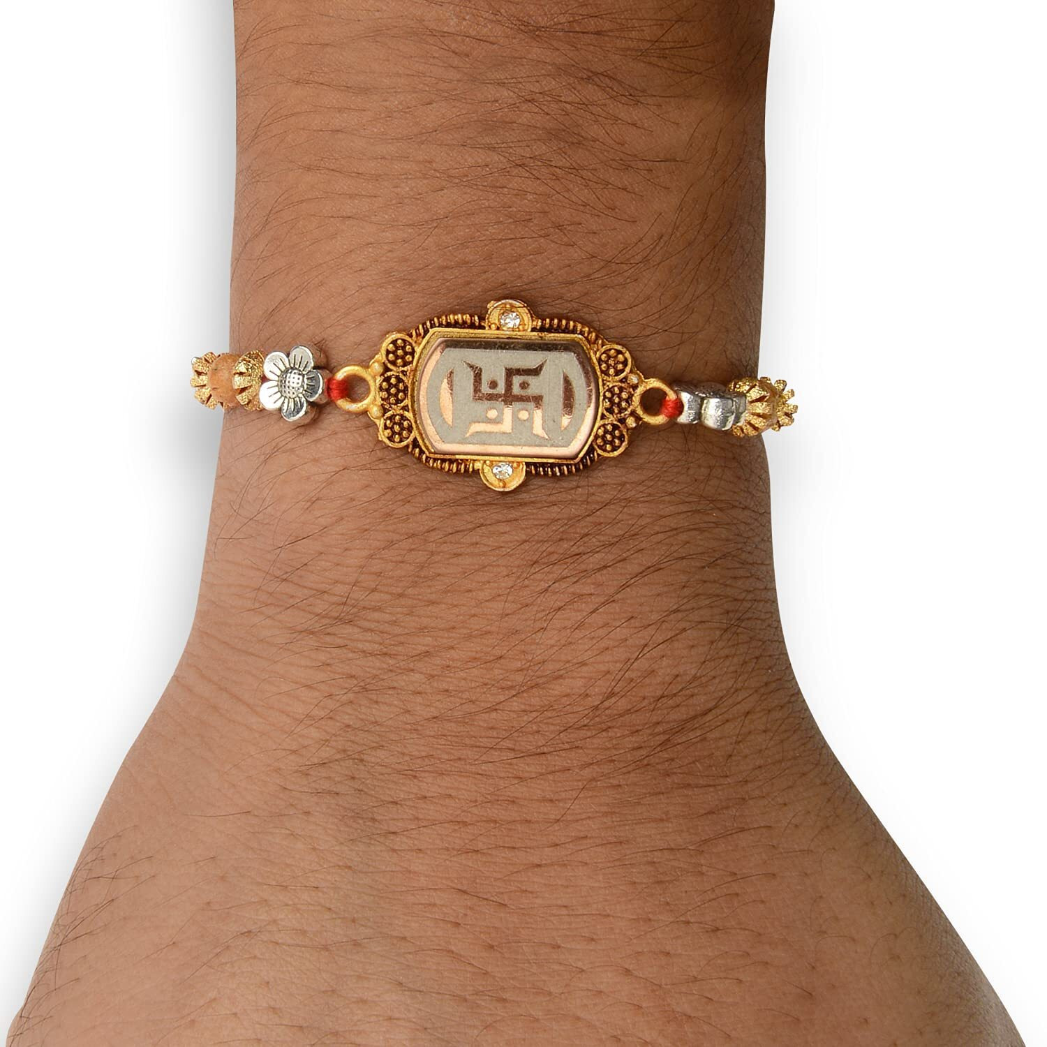 Accessorisingg Combo Of 3 Gold Plated Om, Peacock, Swastik Rakhi For Brother | Rakshabandhan 2021 [Rac061]