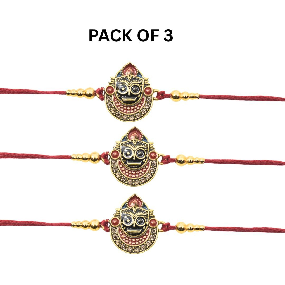 Jagannath World Lord Jagannath Rakhi For Raksha Bandhan | Handmade Rakhi Thread For Brother Pack Of 3