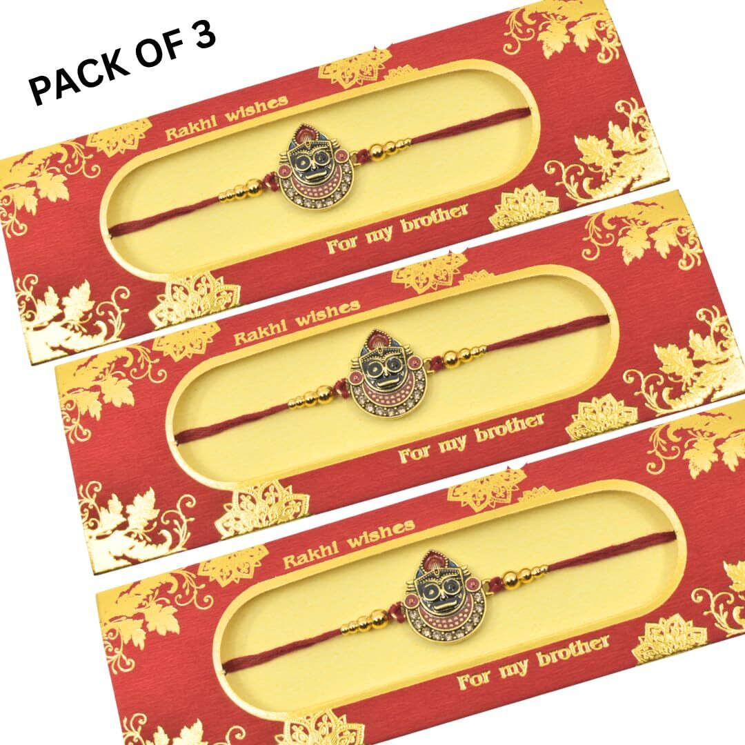 Jagannath World Lord Jagannath Rakhi For Raksha Bandhan | Handmade Rakhi Thread For Brother Pack Of 3